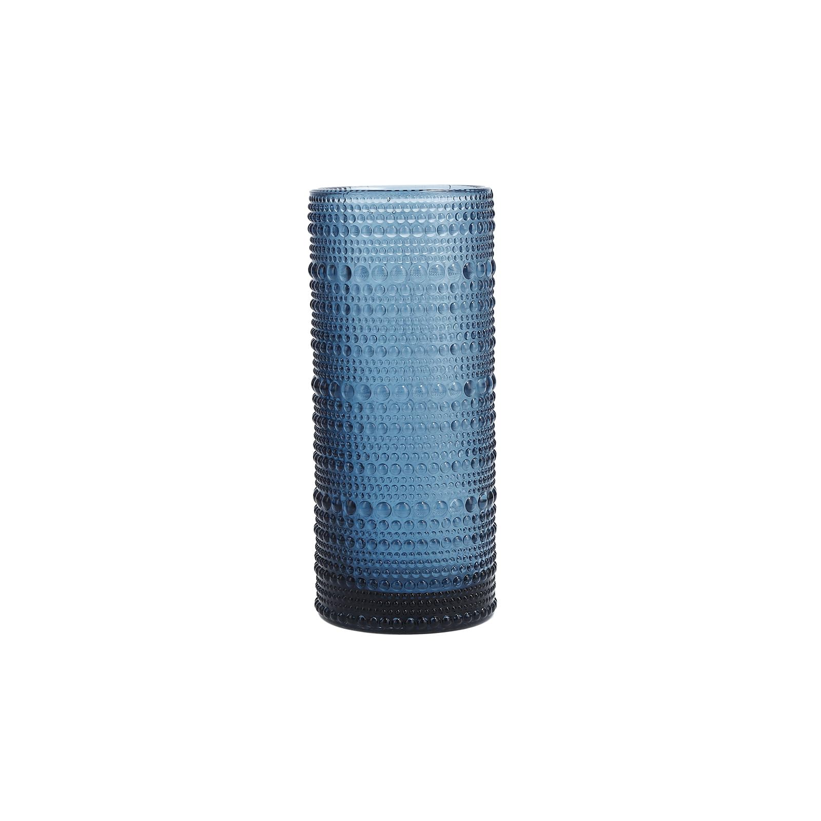 Fortessa Jupiter Beaded Hobnail Glass, 11 Ounce Collins/High Ball (Set of 6), Cornflower Blue