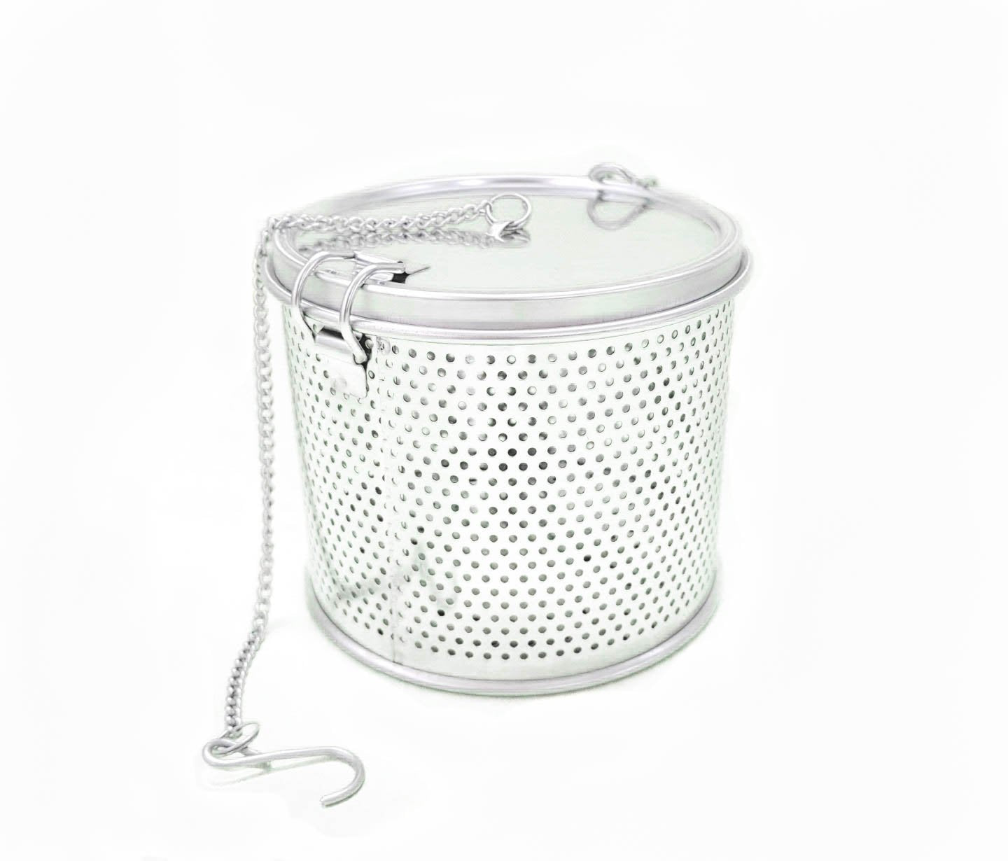 Commercial Grade D 3.9'' X H 3.3'' Genuine Stainless Steel 18/8 Perforated Round Strainer - One Touch Lock System - Restaurant &