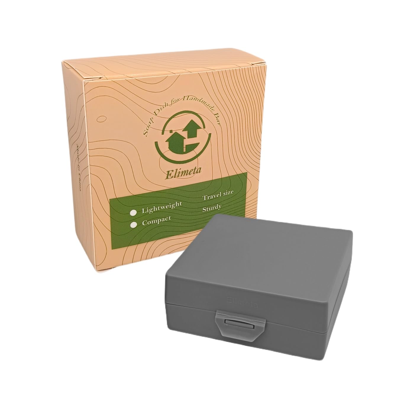 Elimeta Soap Container, Square Bar Soap Holder Fit Dr Squatch Soap, Travel Soap Case (Matt Grey)