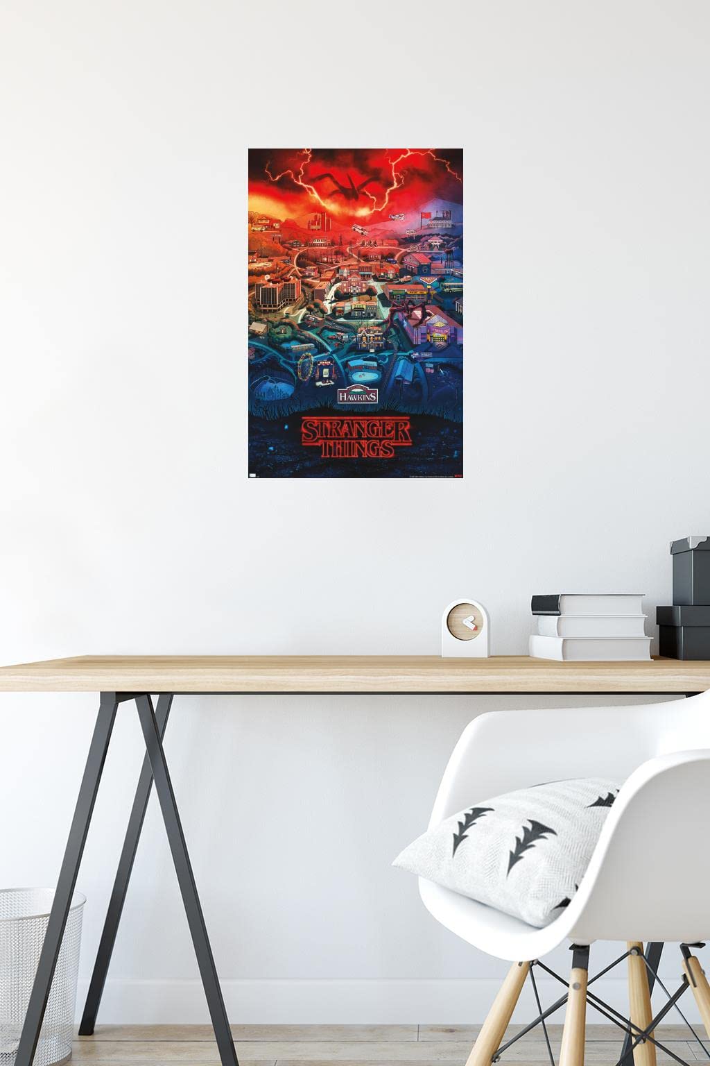 Trends International Netflix Stranger Things: Season 4 - Hawkins, Indiana Wall Poster, 14.725'' X 22.375'', Premium Unframed Ver