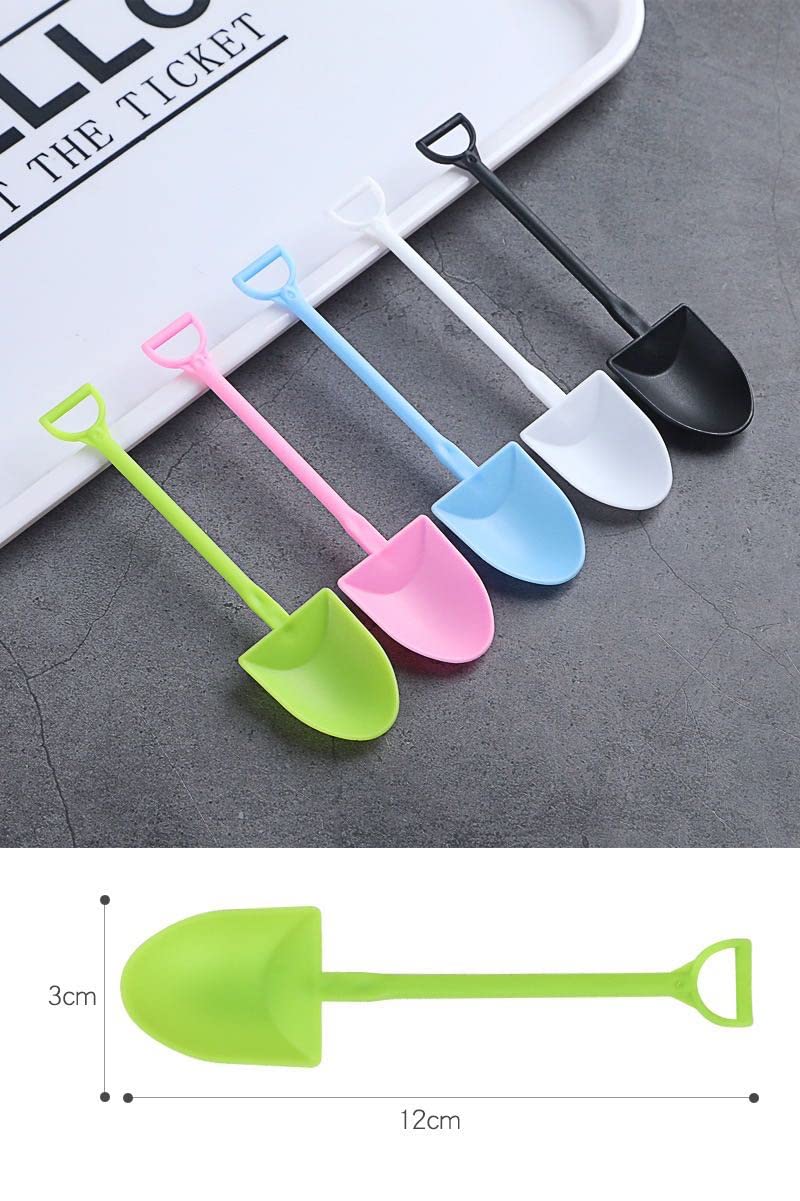 50Pcs Assorted Color Plastic Disposable Mini Ice Cream Dessert Spoon Shovels Pudding Yogurt Spoons For Family Or Party