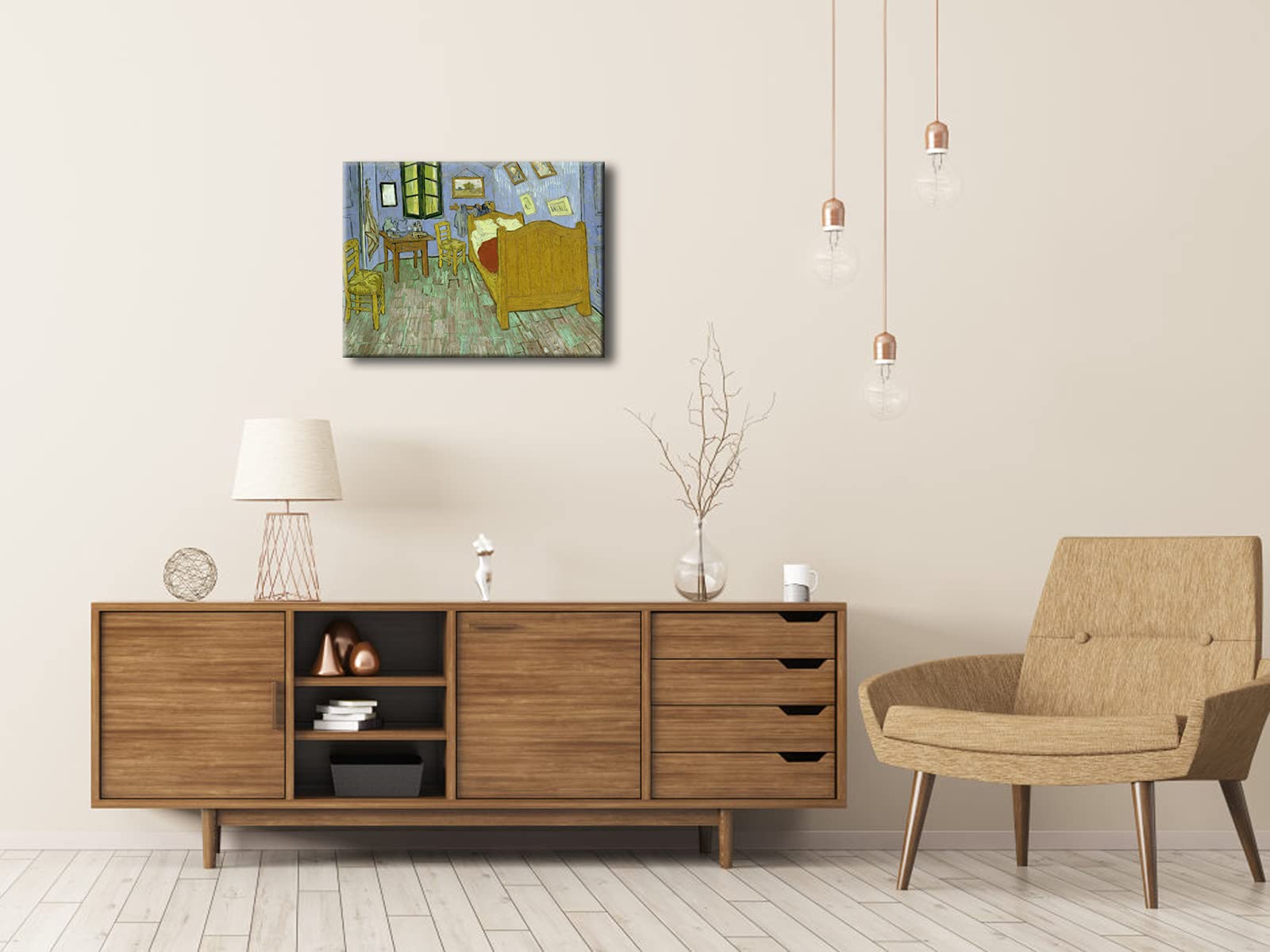 Wieco Art The Bedroom at Arles Classic Canvas Prints Wall Art of Van Gogh Famous Oil Paintings Reproduction for Bathroom Home Office Decorations Modern Stretched and Framed Abstract Pictures Artwork