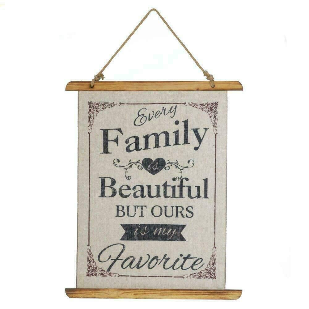Zings & Thingz 57074195 Favorite Family Linen Wall Decor, No Size, Cream