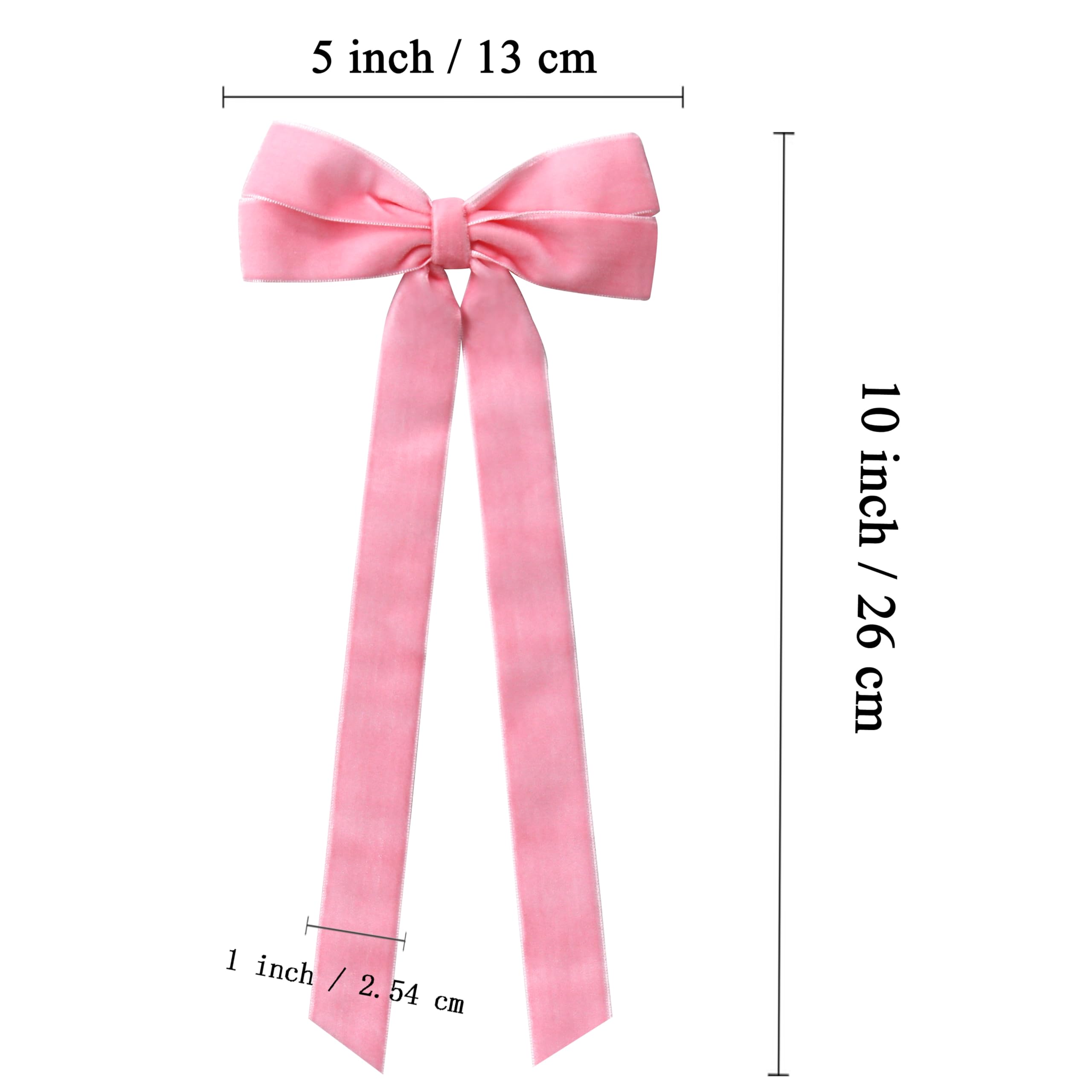 12Pcs Pink Velvet Bows Christmas Tree Decorations,5in x 10in Xmas Ornaments for Tree Home Coquette Room Birthday Party Front Doo