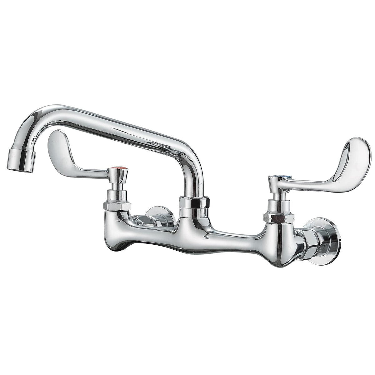 Bwe Kitchen Faucets Wall Mount 2 Handle With 12 '' Swivel Spout 8 '' Center Commercial Sink Faucet Polished Chrome Utility Laund