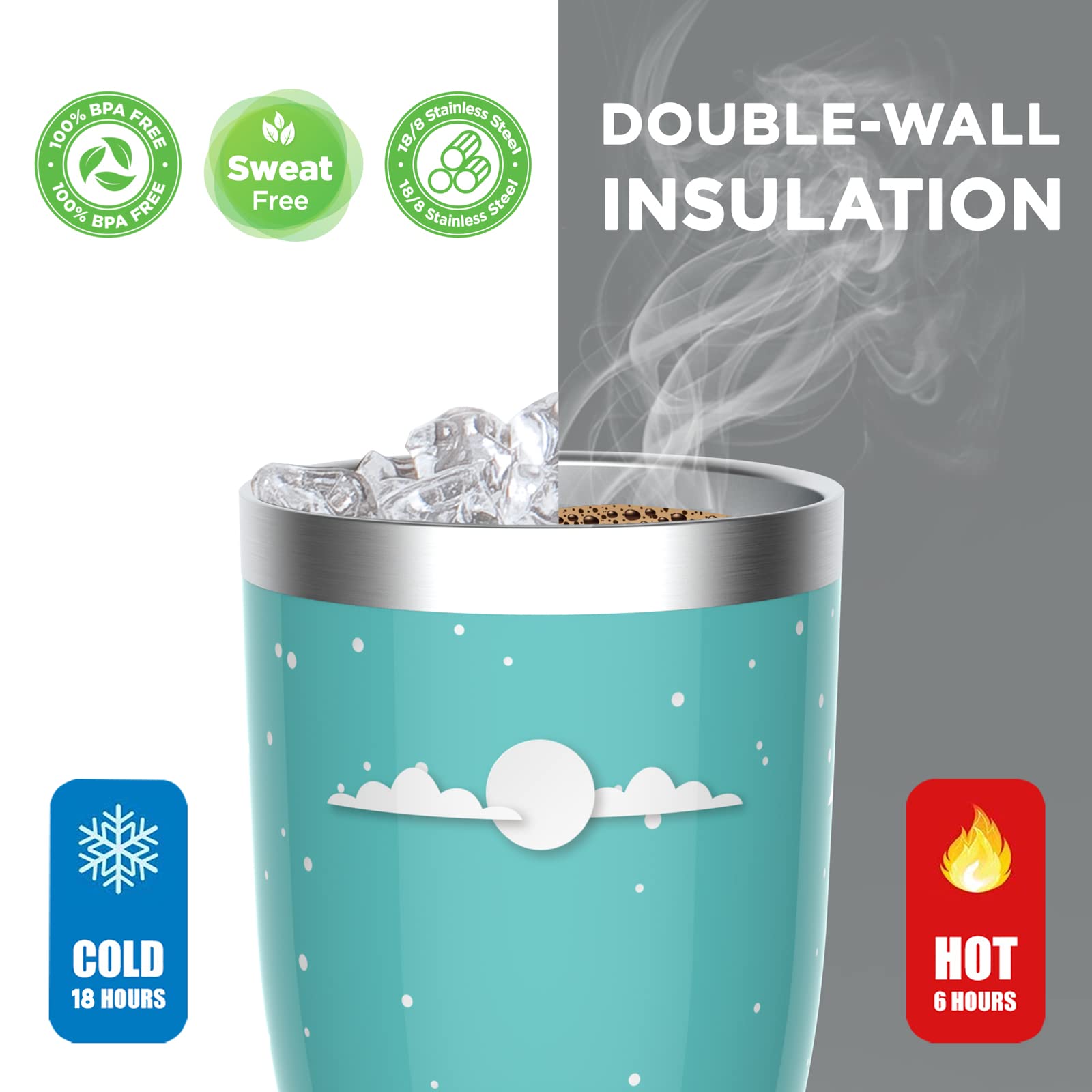 HAUSHOF 20oz Christmas Tumbler, Stainless Steel and Double Wall Insulated Travel Coffee Mug with Lid, Good Choice for Christsmas