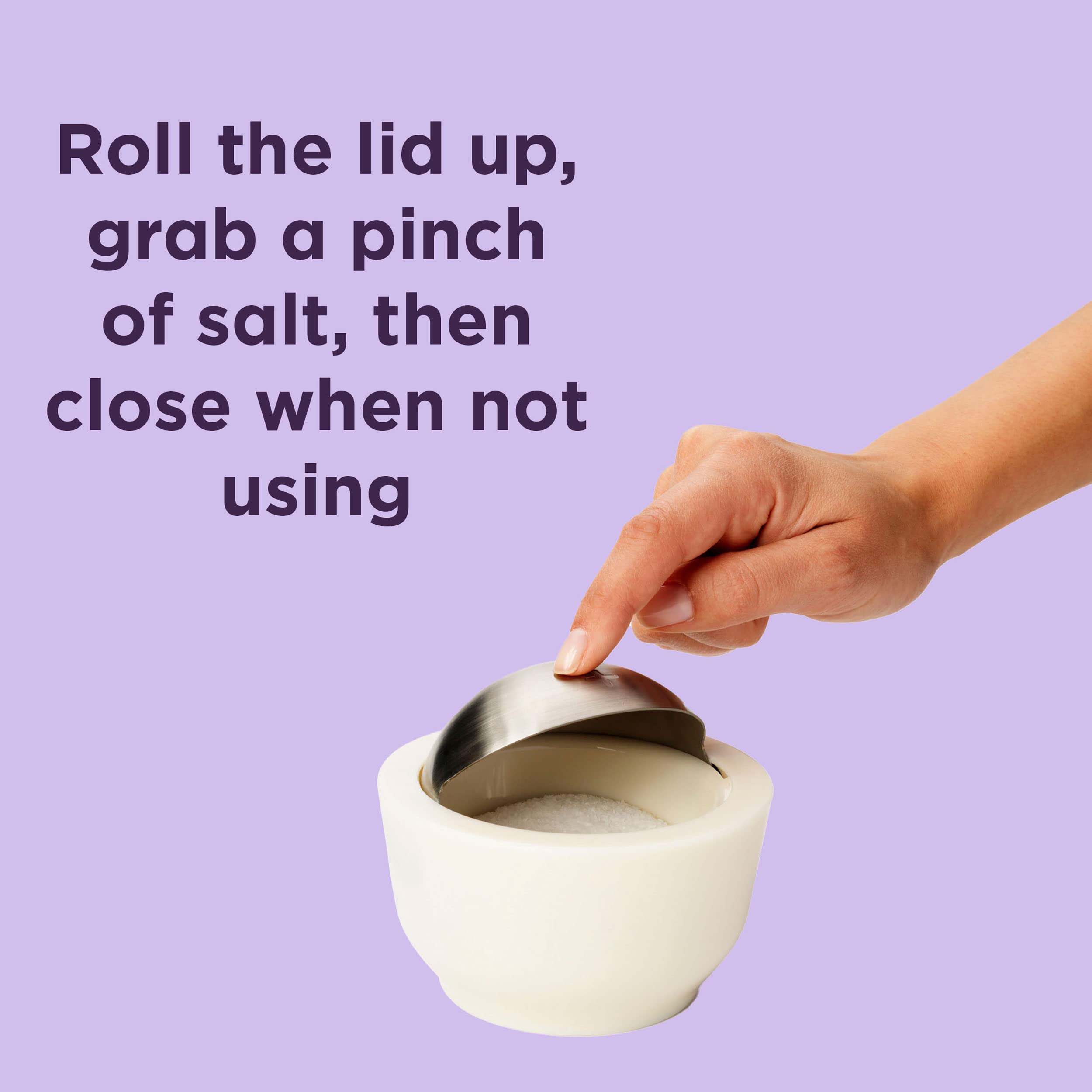 Chef'n 101-738-237 Dash Salt & Sugar Cellar with Flip Top Cover  3 7/8-inches by 4 1/4-inches  White