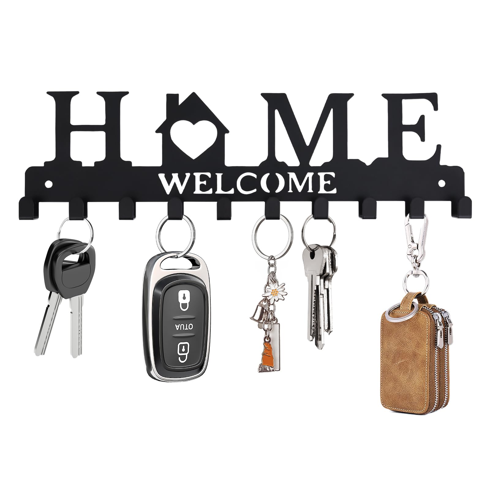 HOMEBROS 10 Hooks Key Holder for Wall
