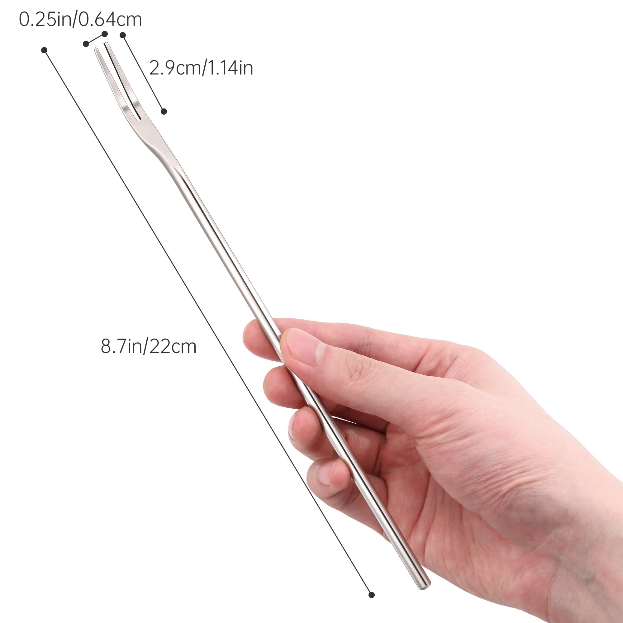 4-Piece 8.7-Inch Stainless Steel Pickle Forks, 22 Cm Dessert Fork, Fruit Fork, Salad Fork, Seafood Fork, Olive Fork, Escargot Fo