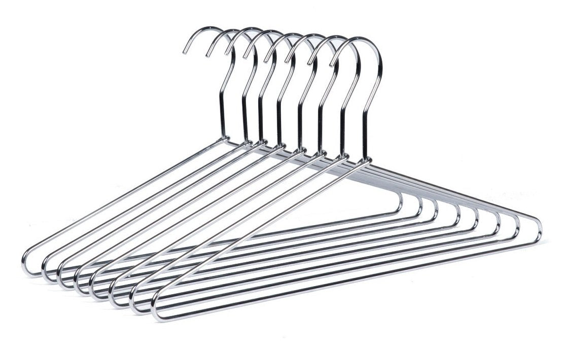 8 Quality Hangers Heavy Duty Metal Suit Hanger Coat Hangers With Polished Chrome (Suit Coat Hanger)