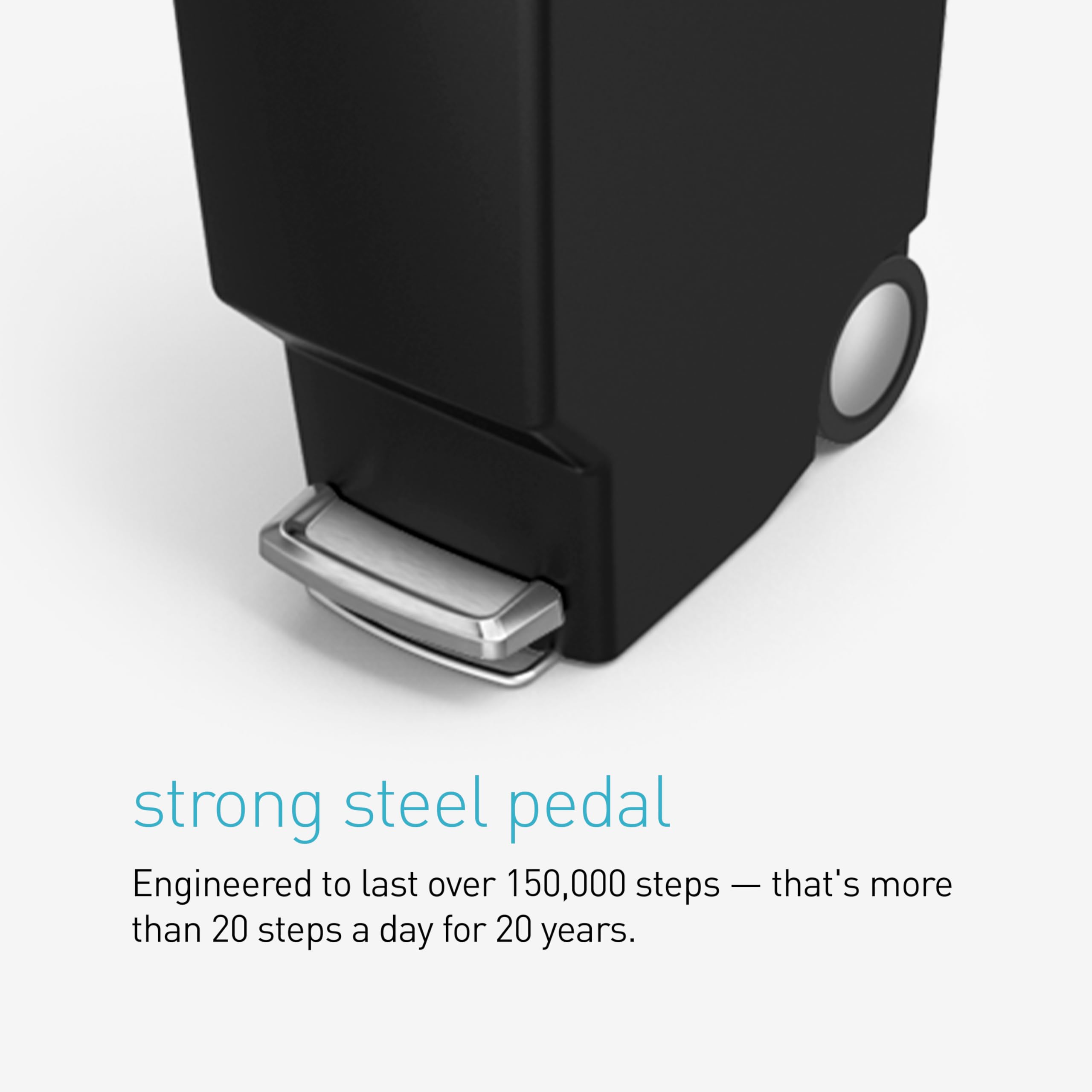 simplehuman 40 Liter / 10.6 Gallon Hybrid Slim Kitchen Step Trash Can with Secure Slide Lock, Blush Plastic