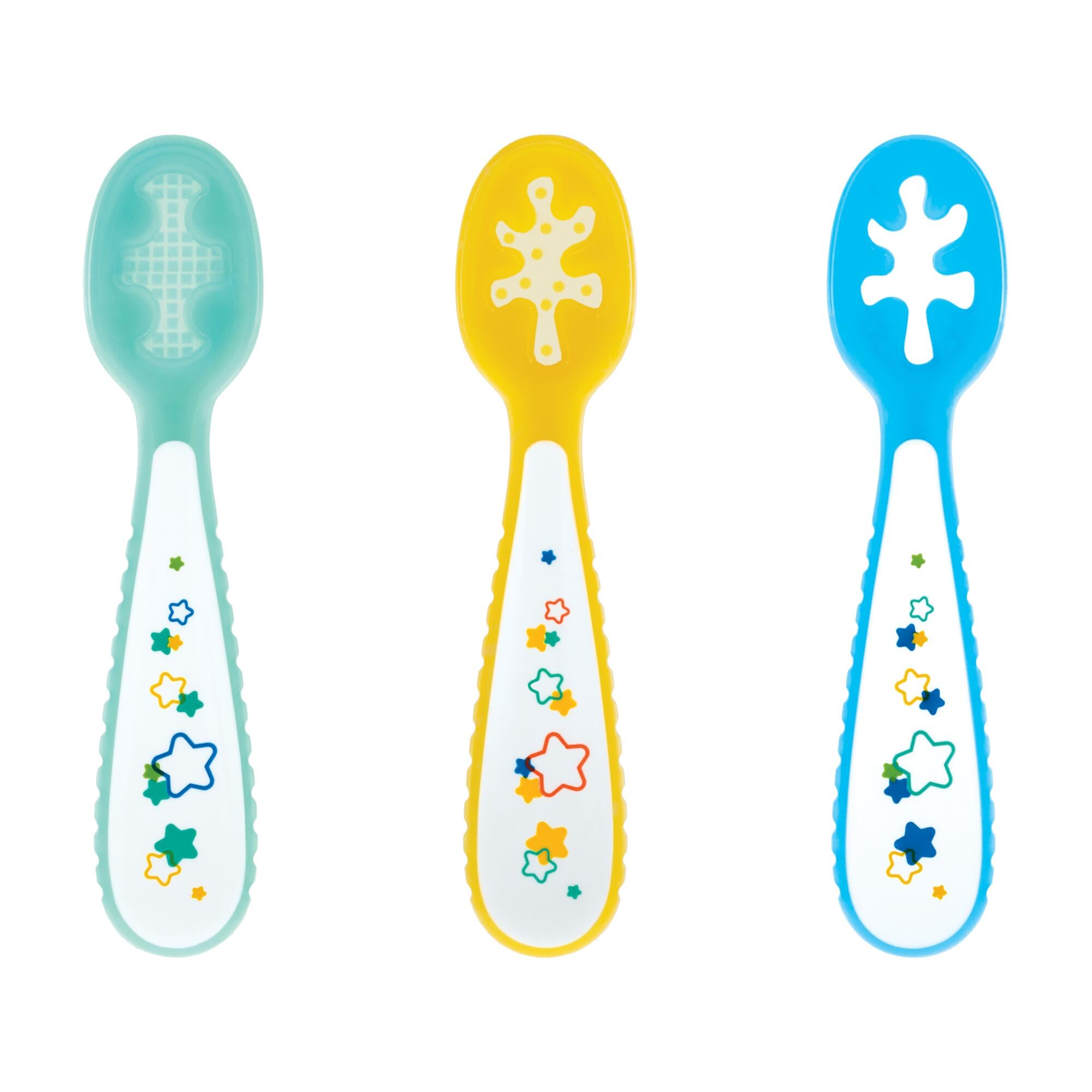 Nuby Babys First Spoons Set - (3-Pack) Feeding Utensils for Babies - 6+ Months - Stars