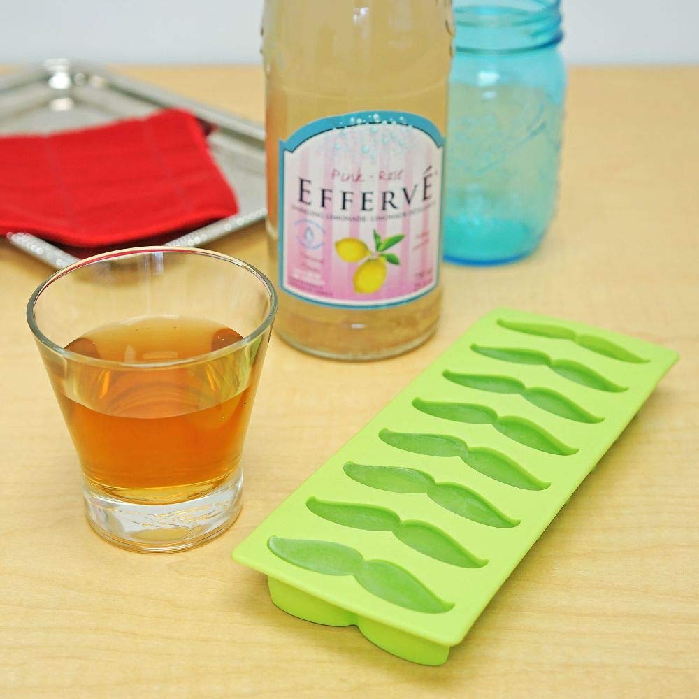 Mustache Ice Cube Tray - Fairly Odd Novelties - Funny Novelty Gag Facial Hair Mold Gift, 2 Pack