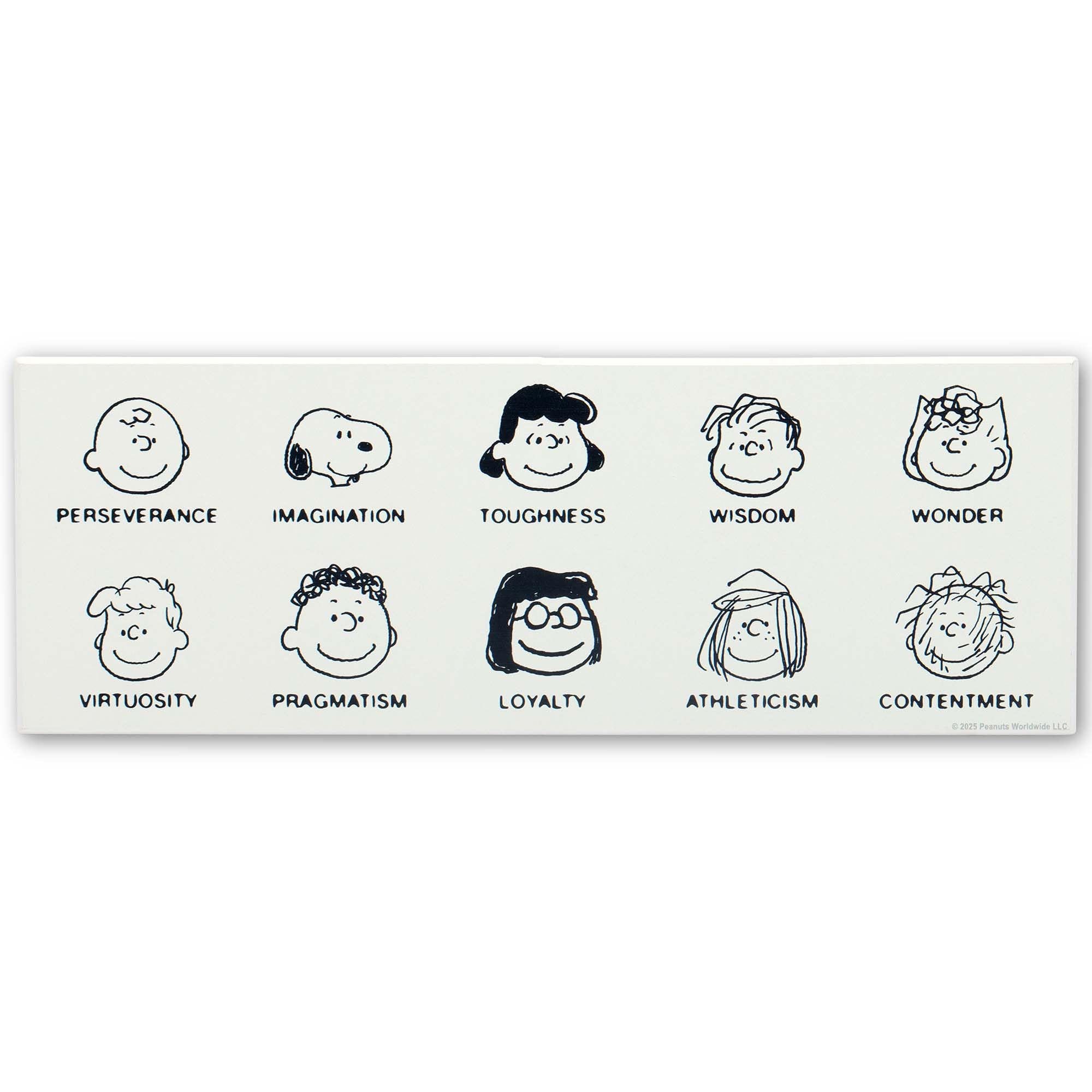 Open Road Brands Peanuts Characters Personality Traits Wood Wall Decor - Fun Peanuts Wall Art for Home, Office or Classroom