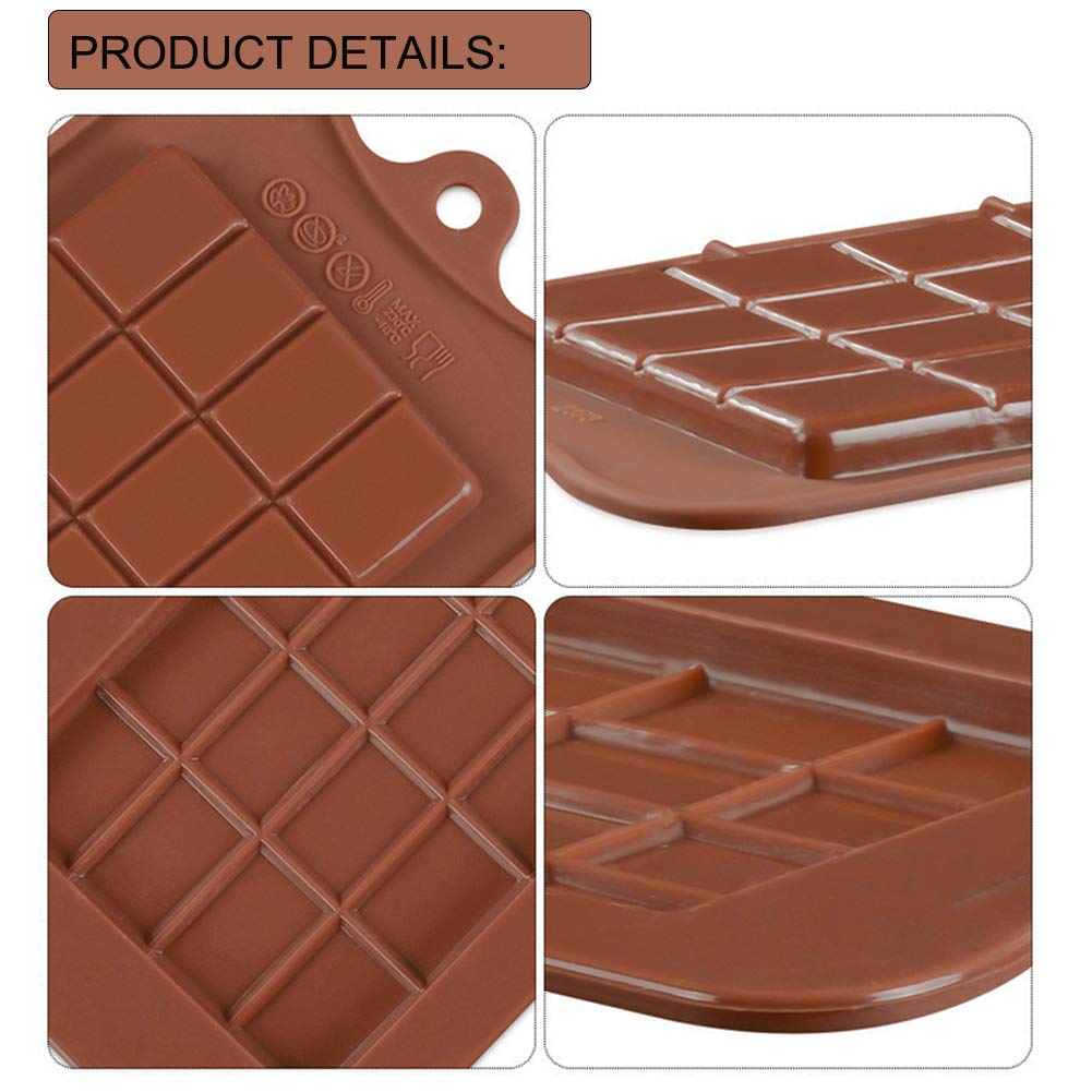 5 Pack Chocolate Bar Molds,Ausplua Silicone Chocolate Mold Candy Jelly Cake Baking Mould,Break-Apart Chocolate, Food Grade Non-S