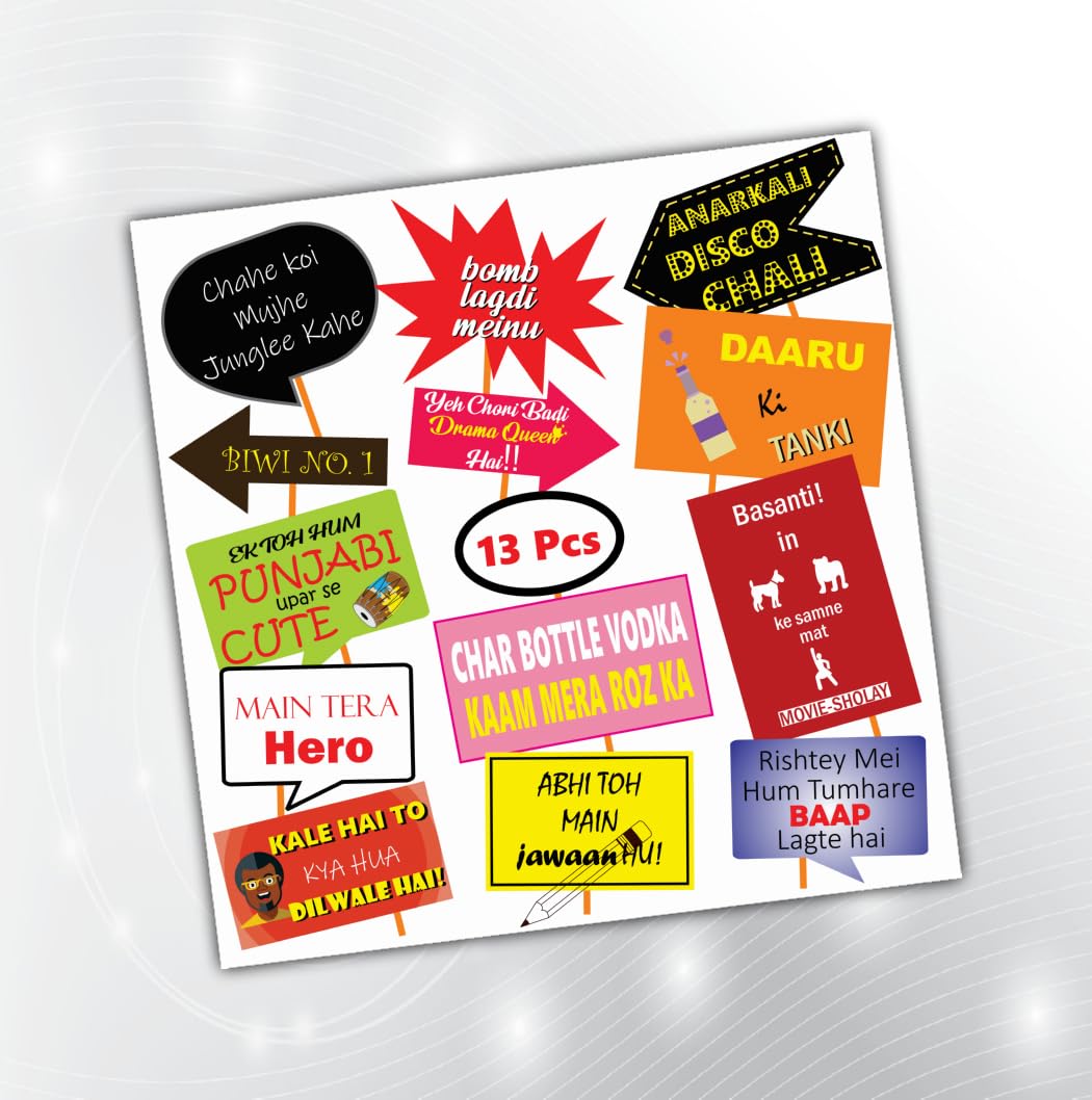 PartyStuff Party Theme Props  Party Speech Bubbles (13 Cards)