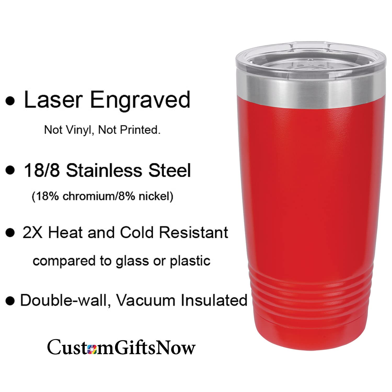 Stethoscope Nurse Personalized Add Your Custom Text Insulated Tumbler 20 Oz Travel Coffee Mug Customizable (Red)