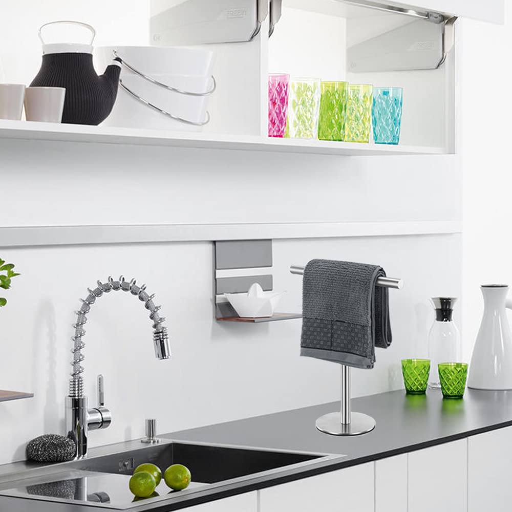 Bath Hand Towel Holder Stand For Bathroom Vanity Countertop Brushed Finish T-Shape Towel Bar Rack Stand Towel Bar For Bathroom K
