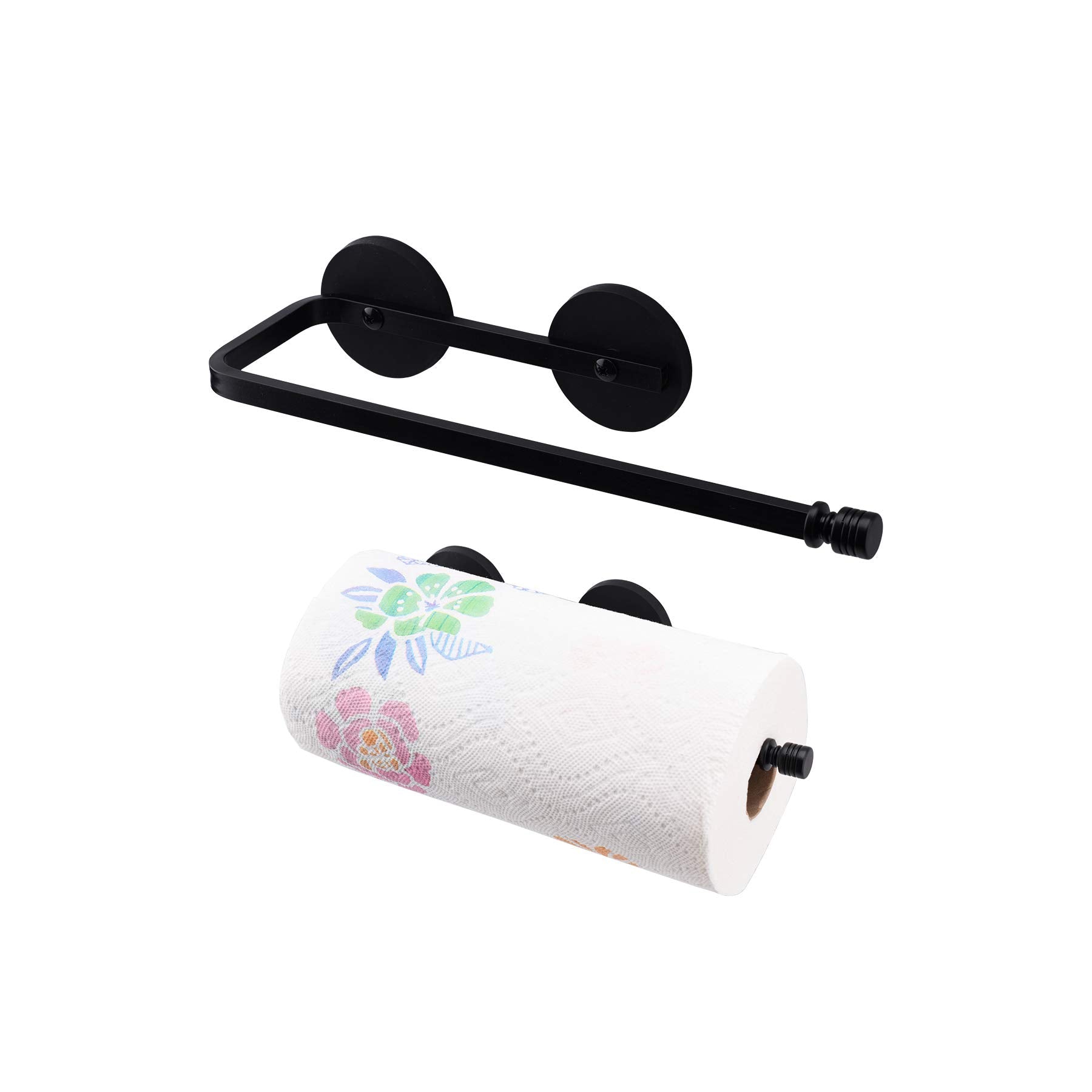 Magnetic Paper Towel Holder Paper Towel Rack Tower Bar For Refrigerator, Metal Cabinet Black