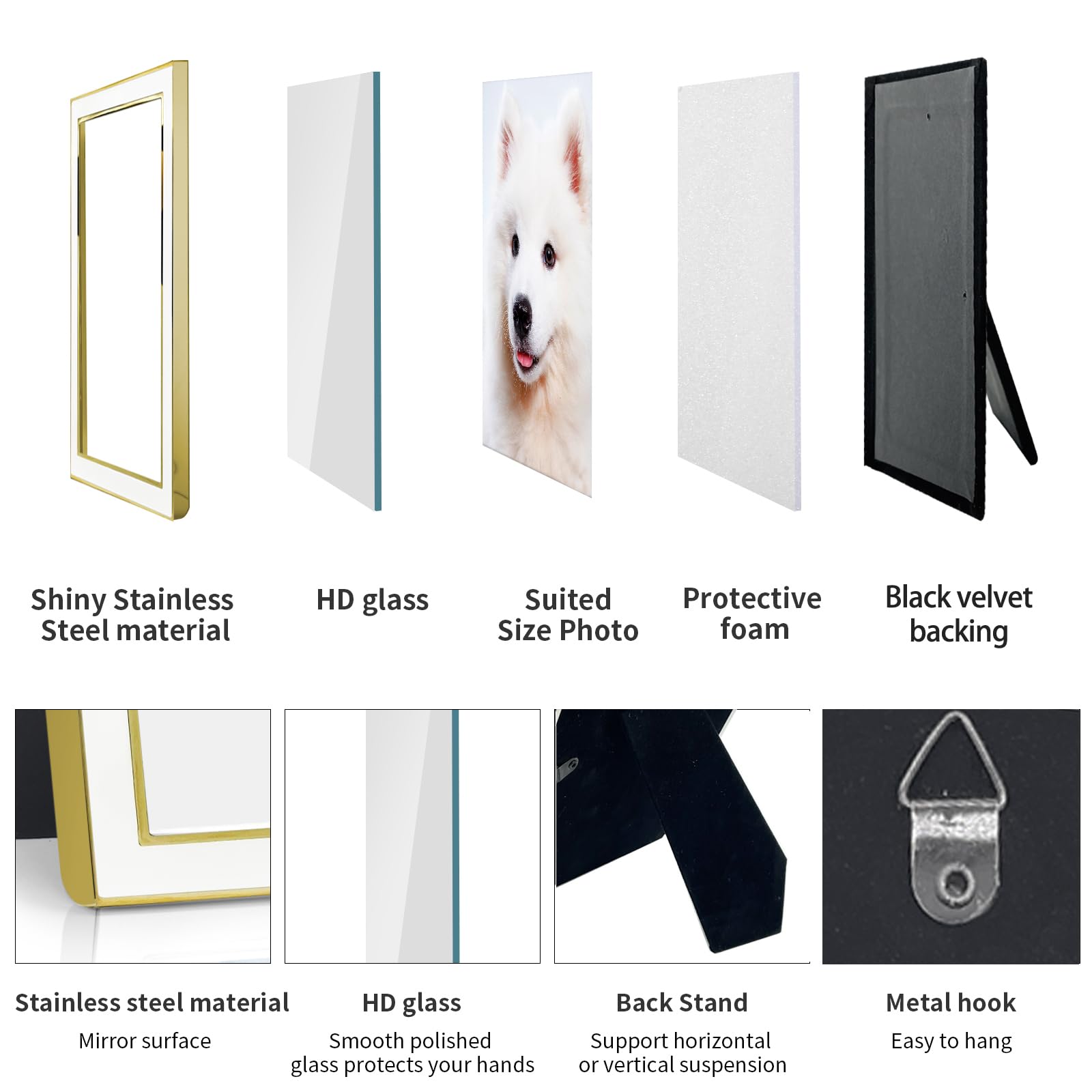 6x8 Picture Frames White Metal Photo Frames For Tabletop Display and Wall Decoration-Best Gifts For Family