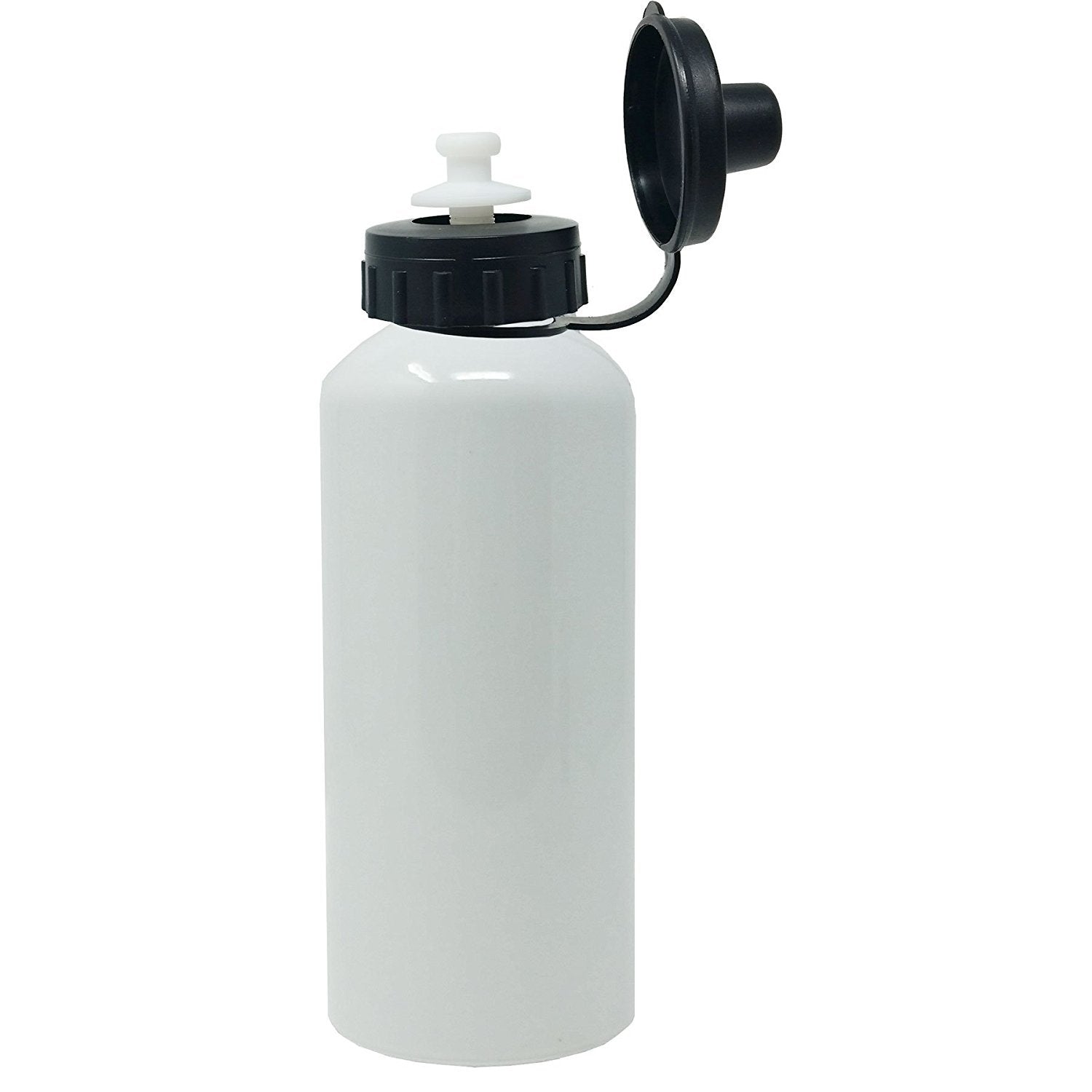 Personalized Custom Ice Skates, Hockey, Figure Skating Aluminum White Finish 20 Ounce 600Ml Sport Water Bottle, 2 Lids - Customi