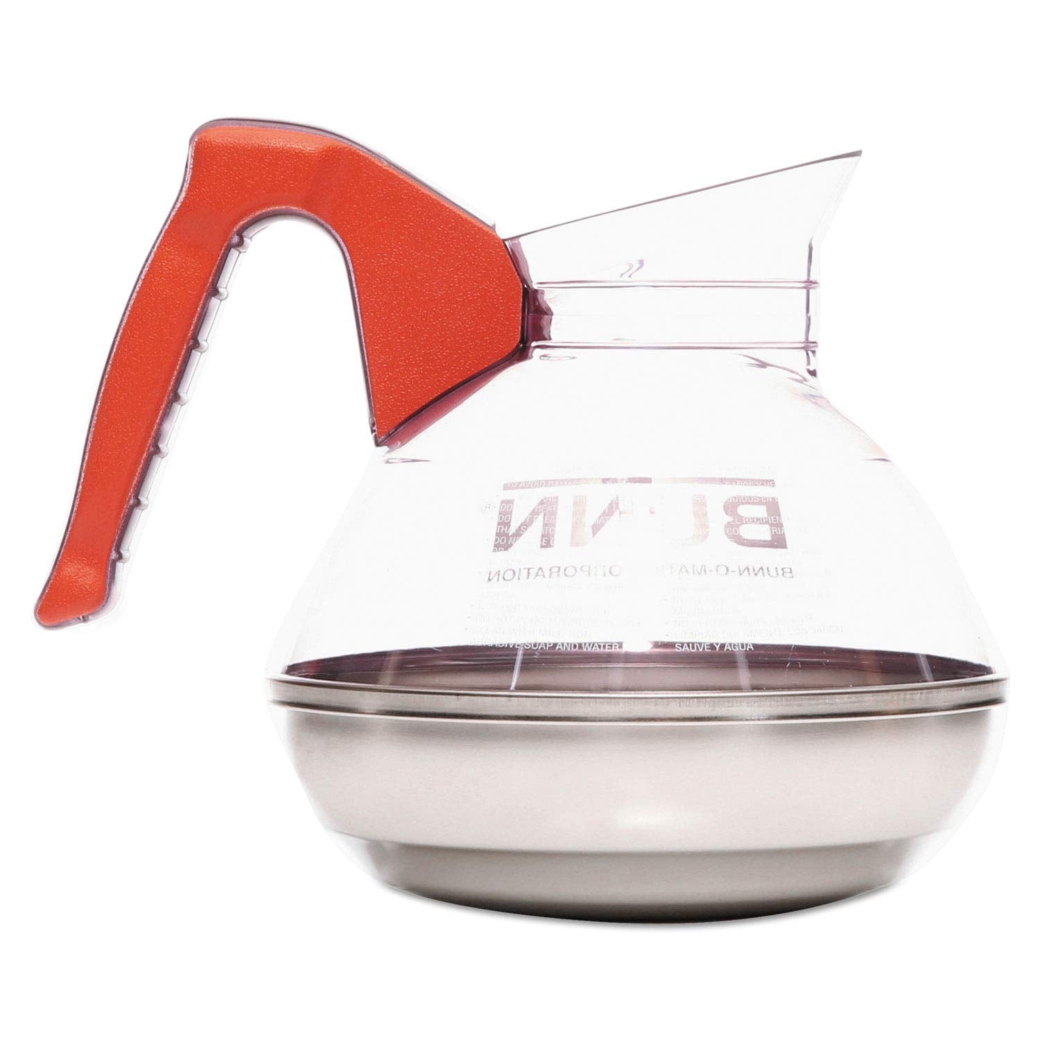 Bunn-O-Matic 061010101 12-Cup Unbreakable Decanter, Decaf, Orange Handle