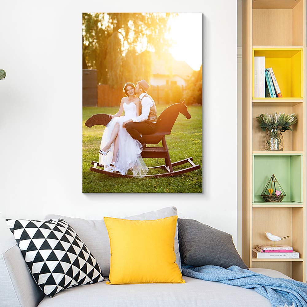 NWT Custom Canvas Prints with Your Photos for Wedding  Personalized Canvas Pictures for Wall to Print Framed 18x12 inches