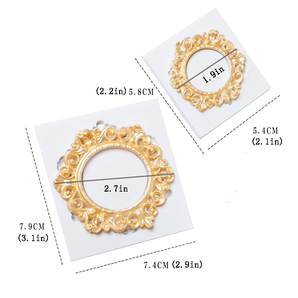 2 Pcs Small Frame Silicone Mold Sugarcraft Cake Decorating Tools Fondant Gompaste Molds