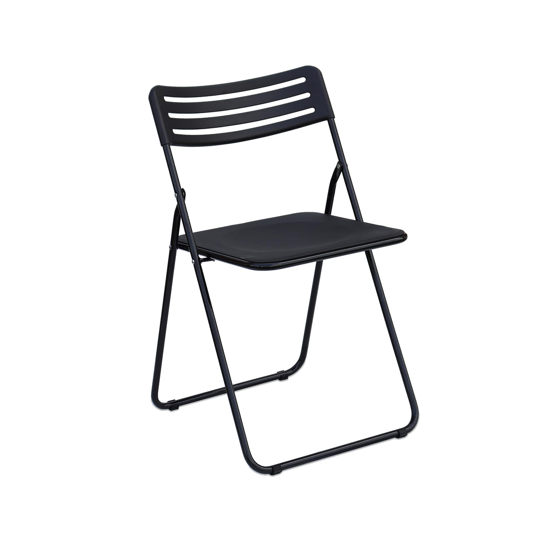 Table Magic IMax Folding Garden Chair Space Saving Steel Plastic Epoxy Coating (2, Black)