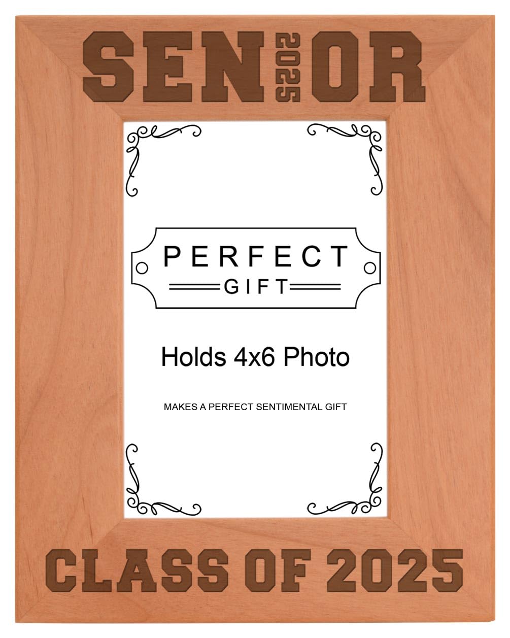 ThisWear Graduation Frame Seniors Spelled with 2025 Graduation Party Supplies Graduate Picture Frame Natural Wood Laser Engraved