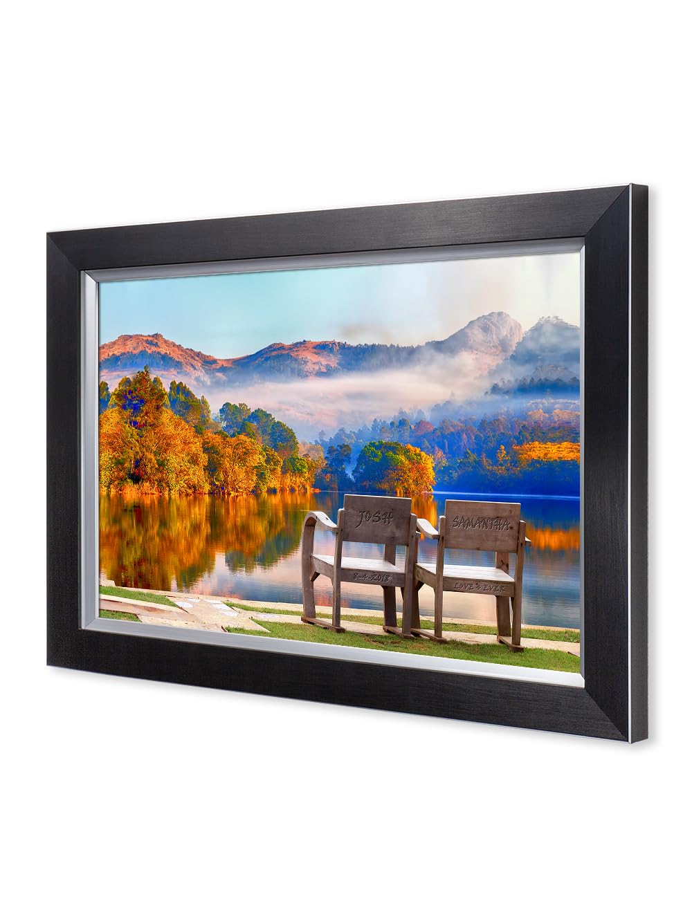 Ipic - Grow Old Together, Personalized Artwork With Names And Date On For Home Decor, Customized Gift For Anniversary,Wedding,Bi