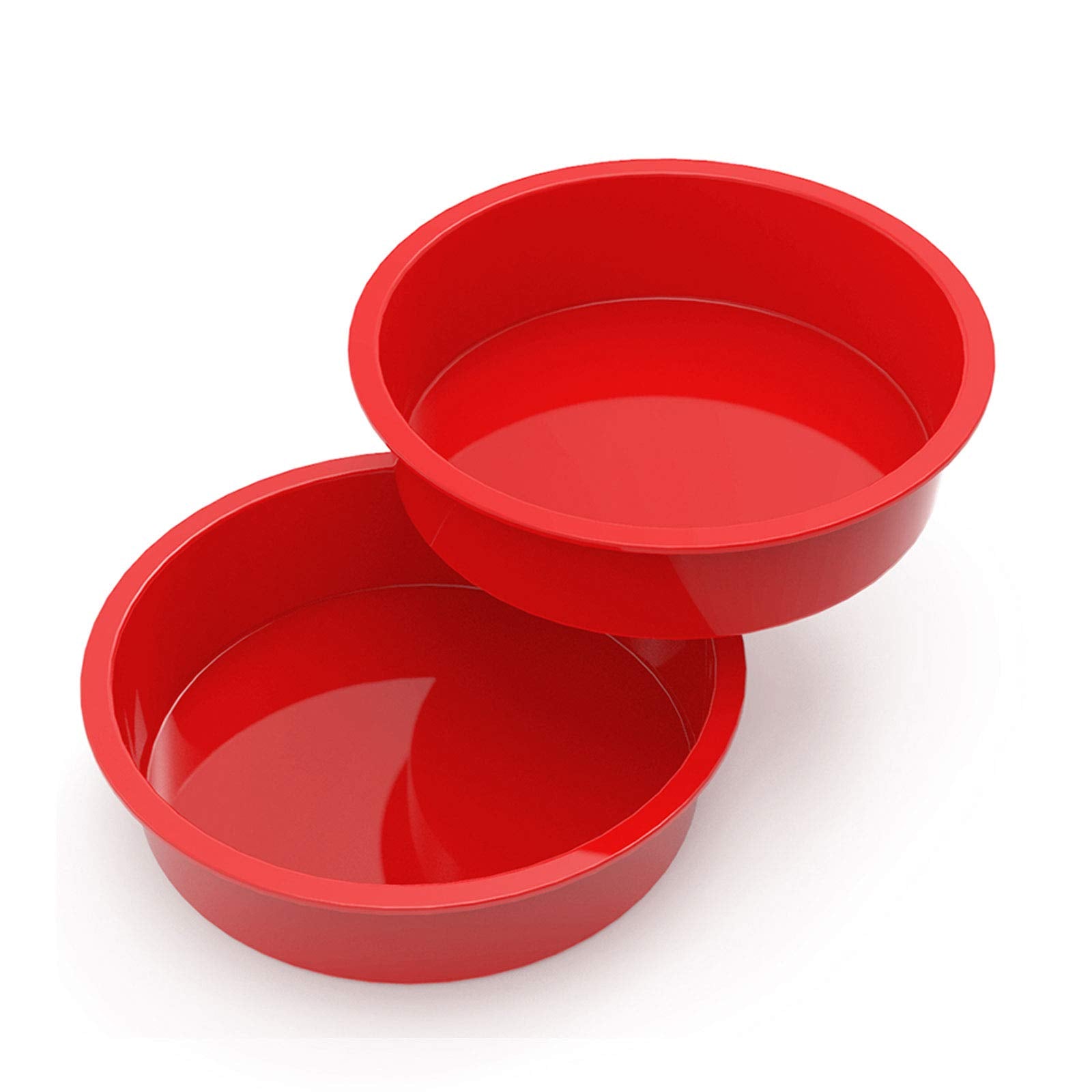 Silivo 9.5 Inch Round Cake Pans (2 Pack) - Silicone Cake Molds For Baking, Nonstick Baking Pans For Layer Cake, Cheese Cake And