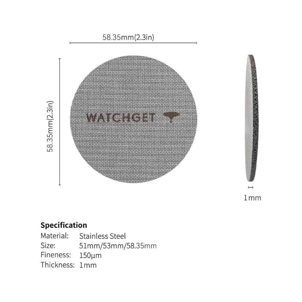 Watchget 51/53/58.35Mm Espresso Puck Screen, 1Mm Thickness 150M Reusable Stainless Steel Fine Coffee Filter Mesh (58.35Mm(1Mm Th