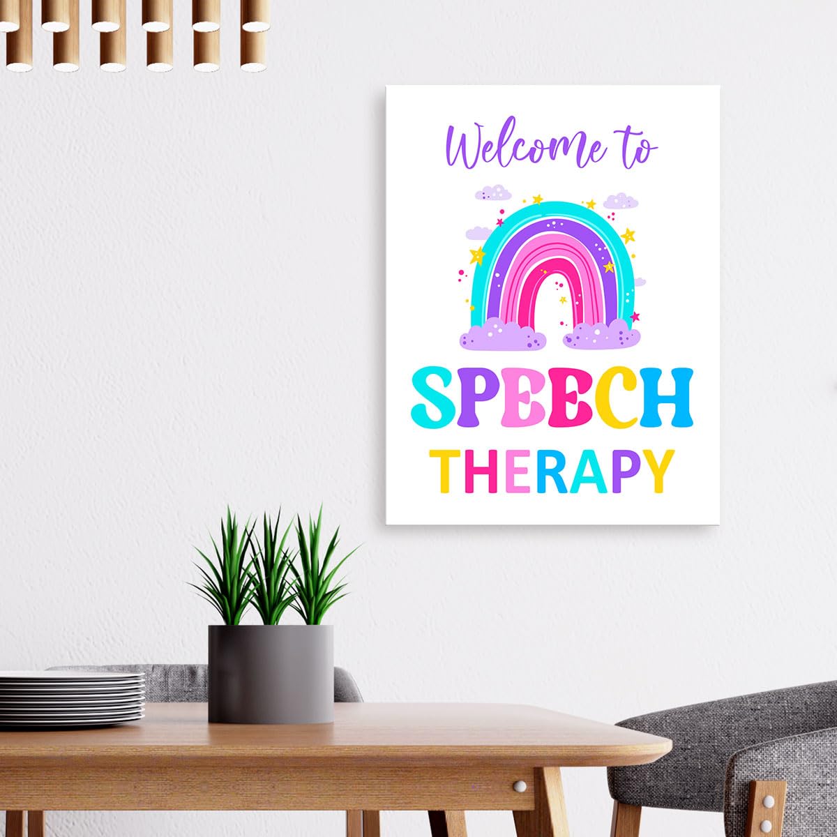 Listngbo Mental Health Canvas Wall Art,Welcome To Speech Therapy Health Clinic Motivational Quote Painting Prints Poster Ready T
