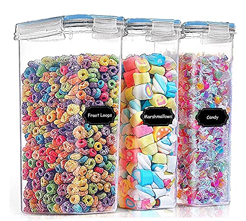 Diablos Airtight Kitchen Storage Containers Set Of 32100Ml, Plastic Fridge Storage Container With Lock & Seal Lid, Blue