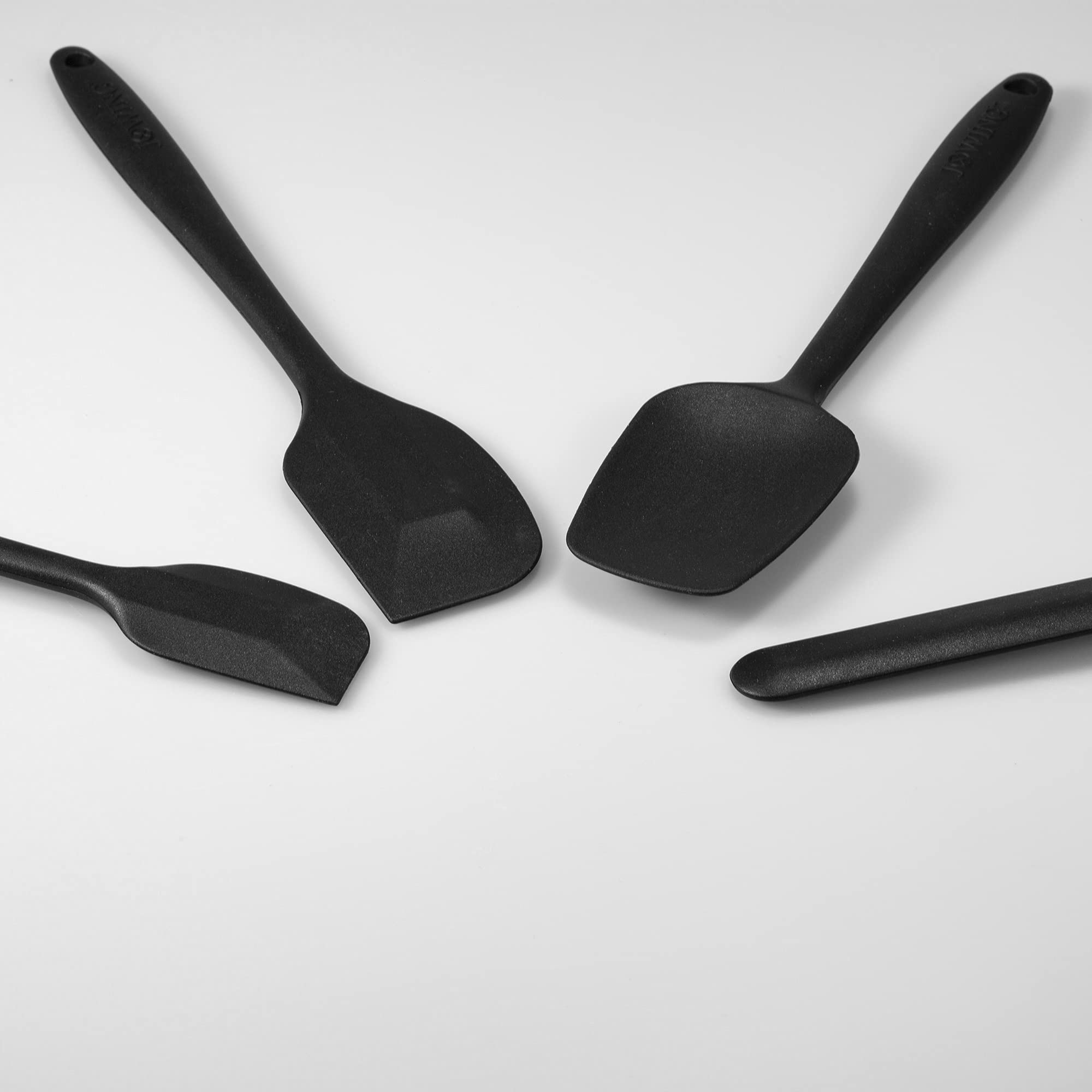 4 Piece Silicone Spatula Set, Flexible Heat Resistant Non-Scratch Baking Cooking Rubber Spatulas With Stainless Steel Core, Blac