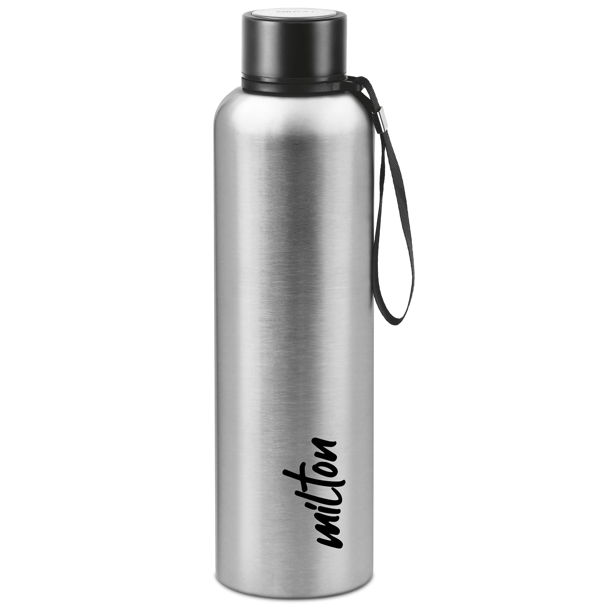 Milton Aura 1000 Thermosteel Bottle, 1.05 litre, Silver | 24 Hours Hot and Cold | Easy to Carry | Rust & Leak Proof | Tea | Coff