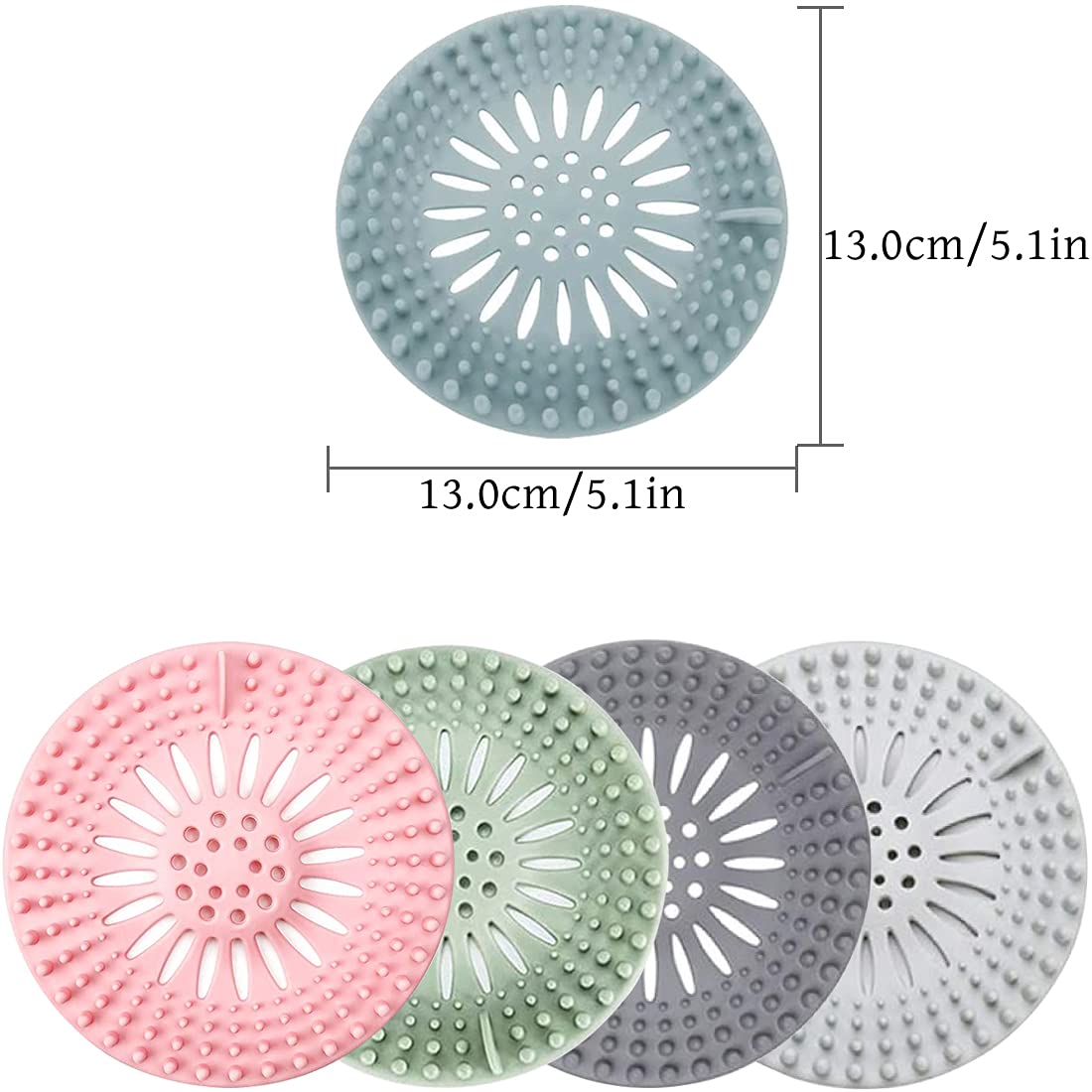 Hair Catcher Rubber Stopper Shower Drain Covers For Bathroom, Bathtub, Handbasin, Tub, Kitchen, Sink, Strainer, Sewer, Plug, Fil