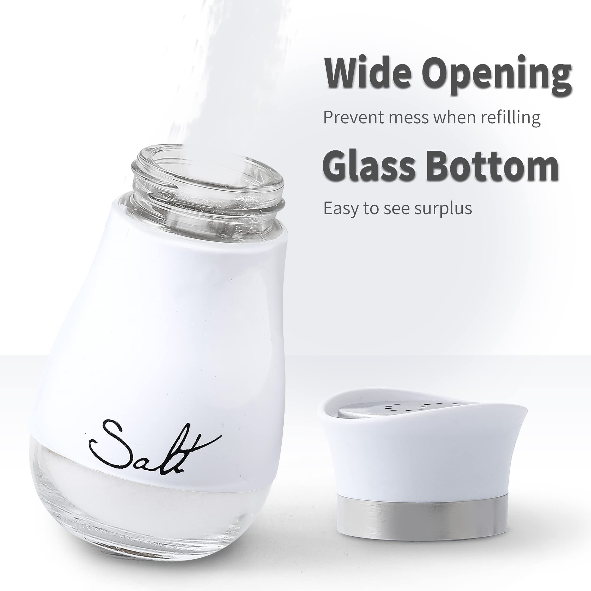 Lonffery Salt and Pepper Shakers Set - Salt Containers for Gifts, Kitchen Decor, Home, RV, Camp, BBQ, 4 oz Farmhouse Spice Dispe