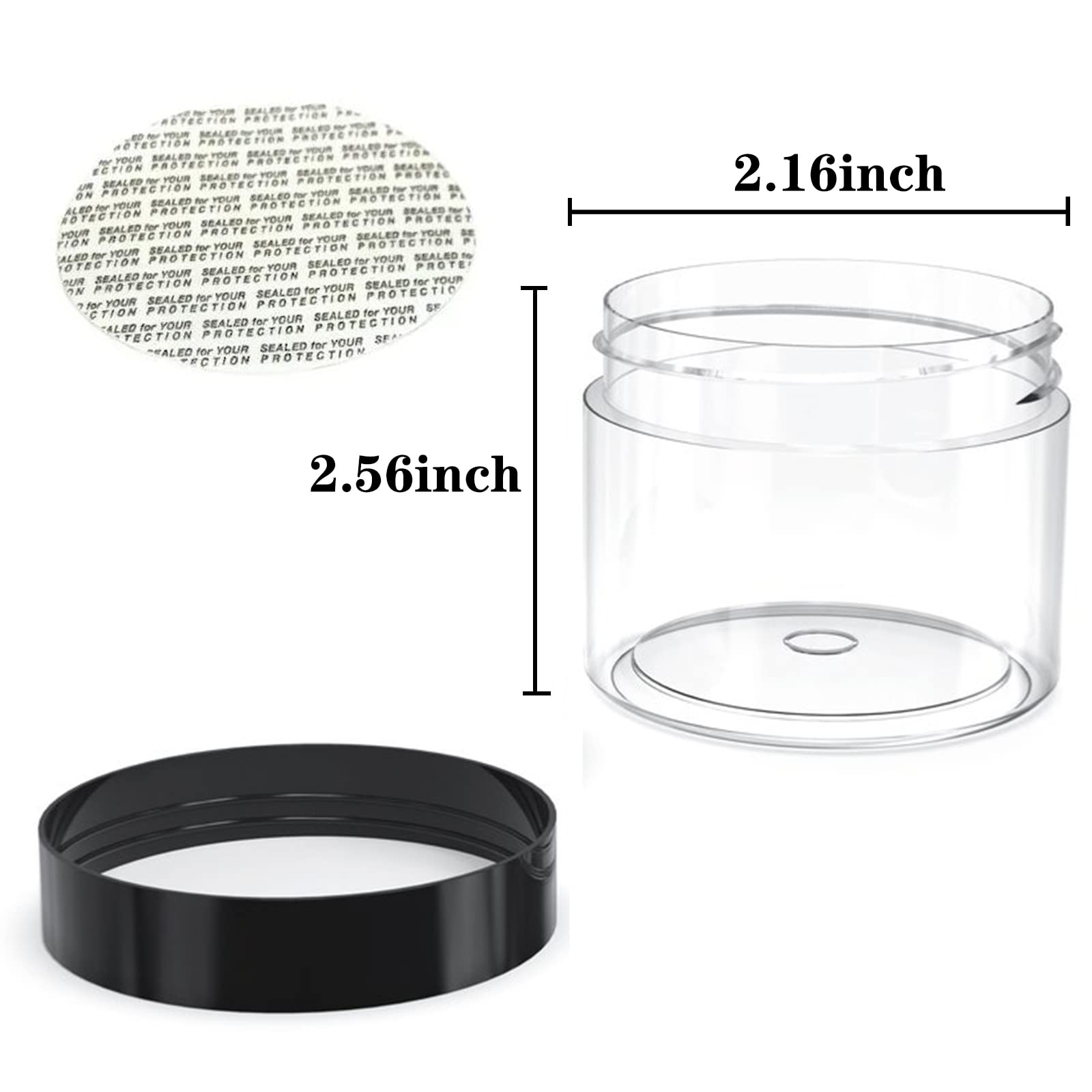 50 Pieces 4Oz Plastic Jars With Lids Clear Round Cosmetic Container Empty Storage Jars For Makeup,Jewelry,Samples,Travel Storage