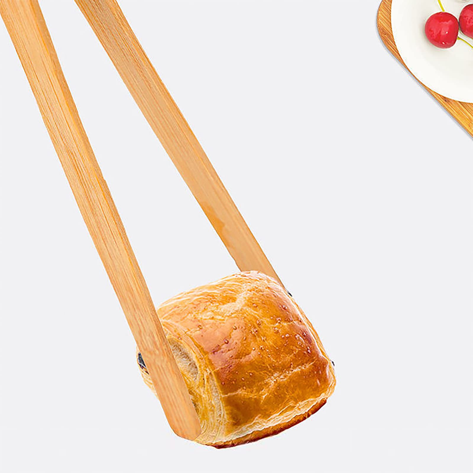2 Pieces Natural Bamboo Toast Tongs, Toast Tongs, Bamboo Tongs,10.2 Inches Long Tongs With Anti-Slip Design,For Toaster,Fruits,