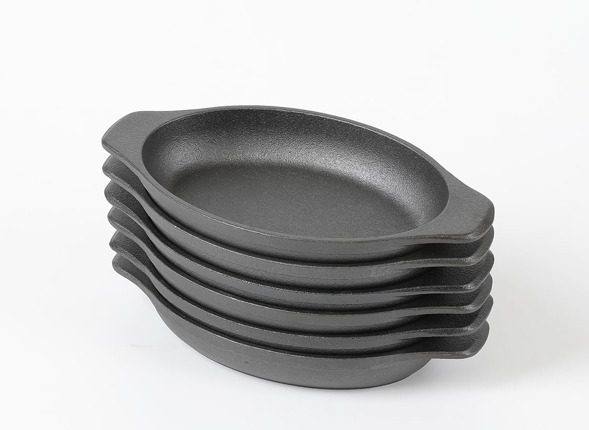 HAWOK Cast Iron Oval Mini Server Set of 6