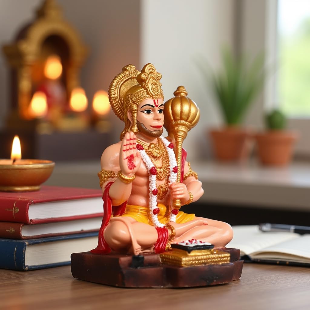 Unovate Lord Hanuman Idol For Car Dashboard, Home, Office Desk  Hanuman Murti For For Pooja, Temple Showpiece, Decoration, Festi