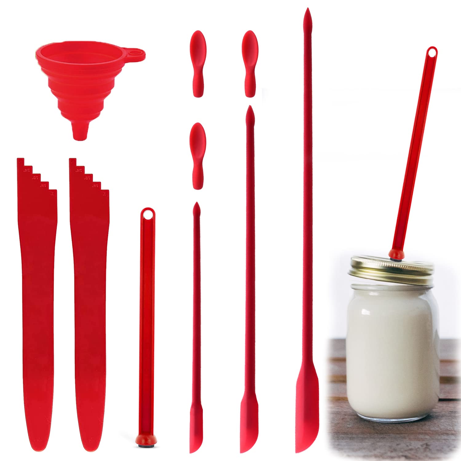 7 Pcs Canning Kit, Cnymany 2 Canning Bubble Popper Remover, 1 Canning Magnetic Lid Lifter, 1 Mini Silicone Funnel, 3 Silicone Mi