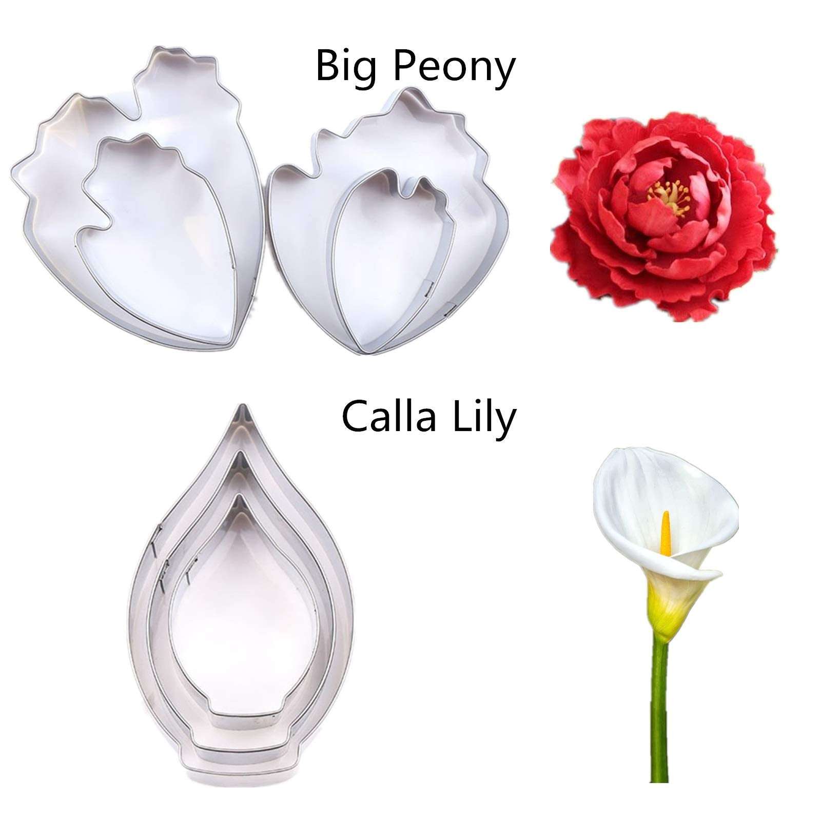 7Set Stainless Steel Gum Paste Fower Cutter Set Fondant Flower Leaves Cutter Sugarcraft Cookie Cutter Diy Making Tools For Cake