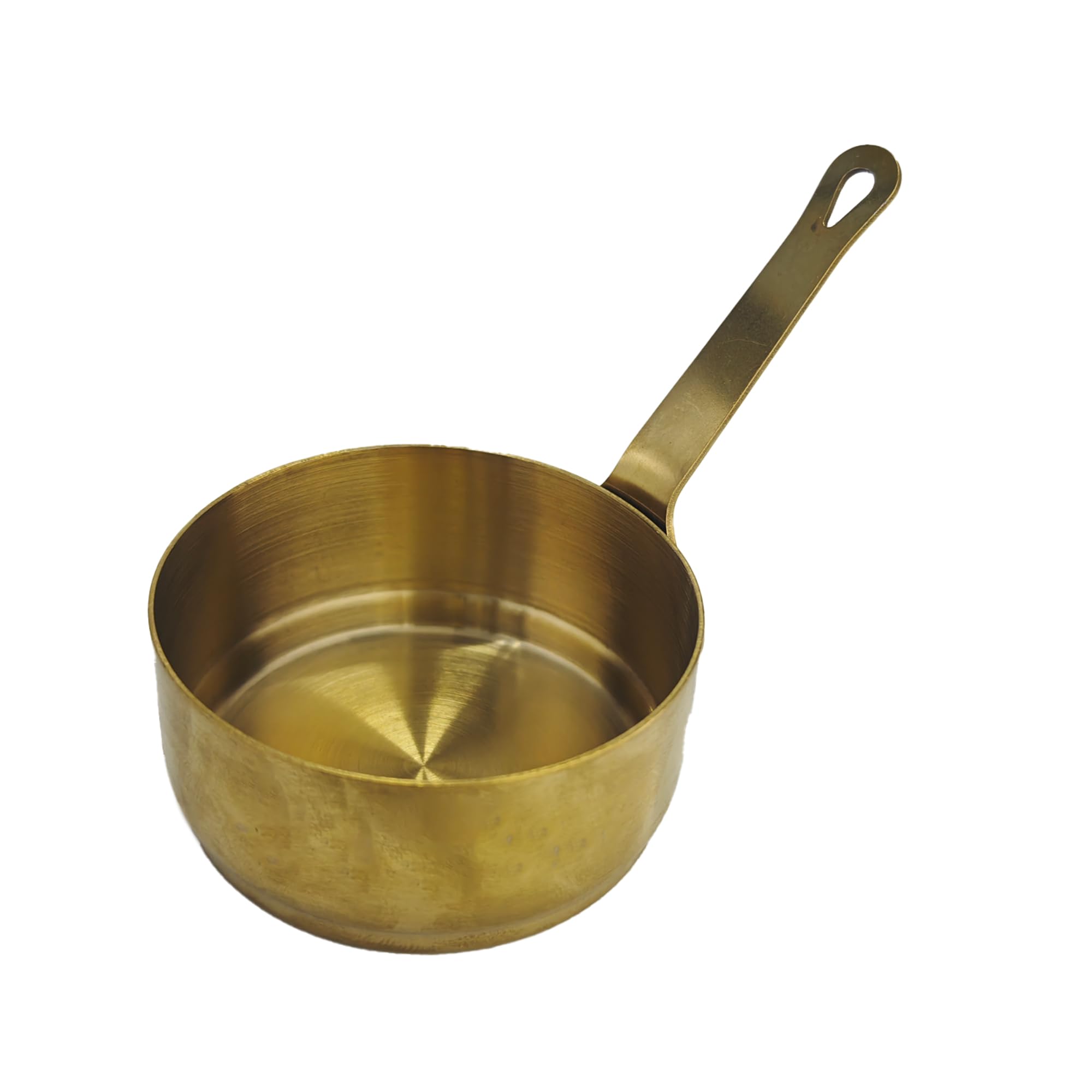 STFRBTH Mini Sauce Pan, Gold Long Handle Warming Pot for Coffee, Milk, Butter and Chocolate Melting Serving Kitchen Warmer (100M
