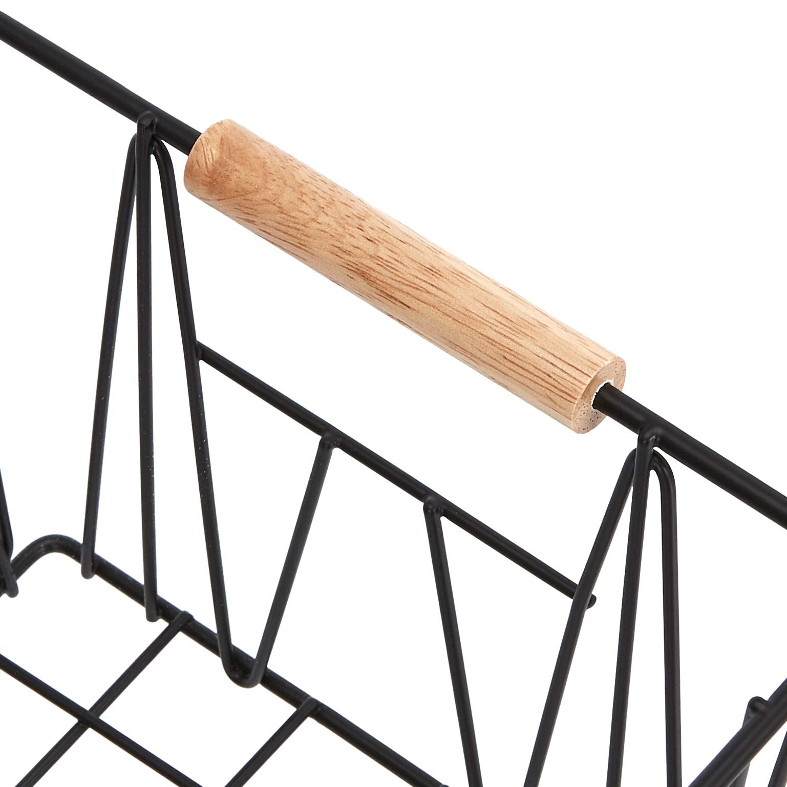 Amazon Basics Rectangular Wire Storage Baskets, Set Of 3, Standard, Black