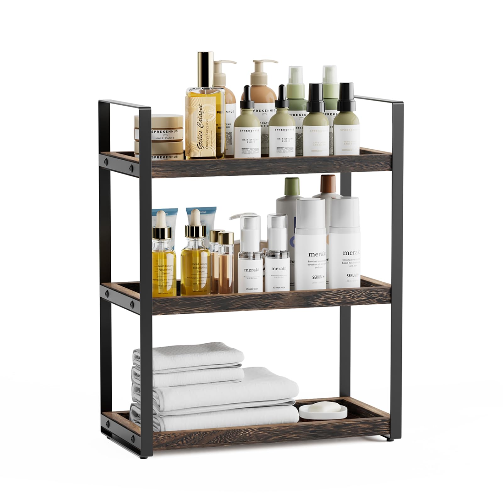 Boulphia 3 Tier Bathroom Organizer Countertop, Counter Organizers and Storage, Bathroom Counter Shelf, Makeup Shelf, Sink Caddy,