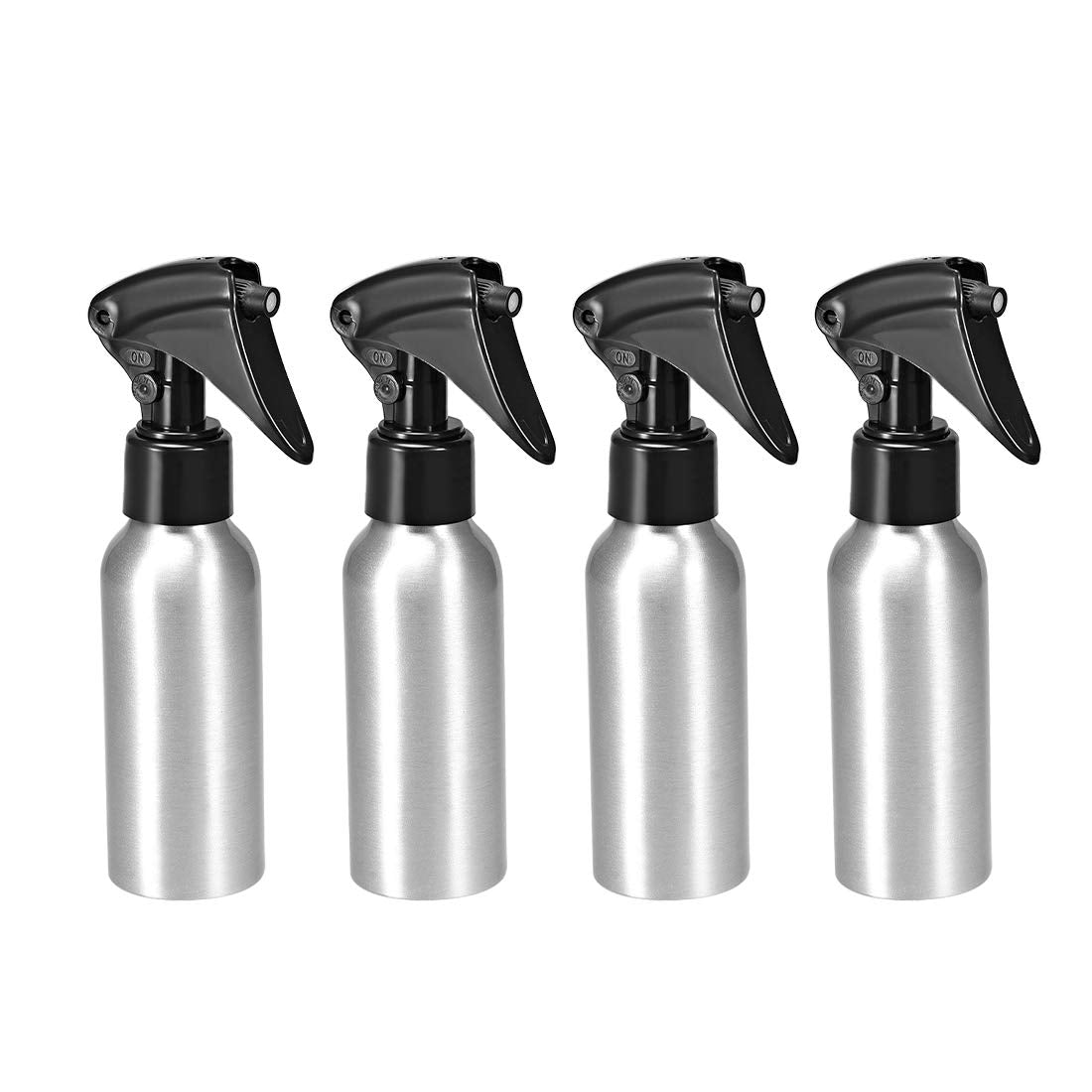 uxcell 4pcs 4oz/120ml Aluminium Spray Bottle with Fine Mist Sprayer, Empty Refillable Container Travel Bottle for Kitchen Bathro