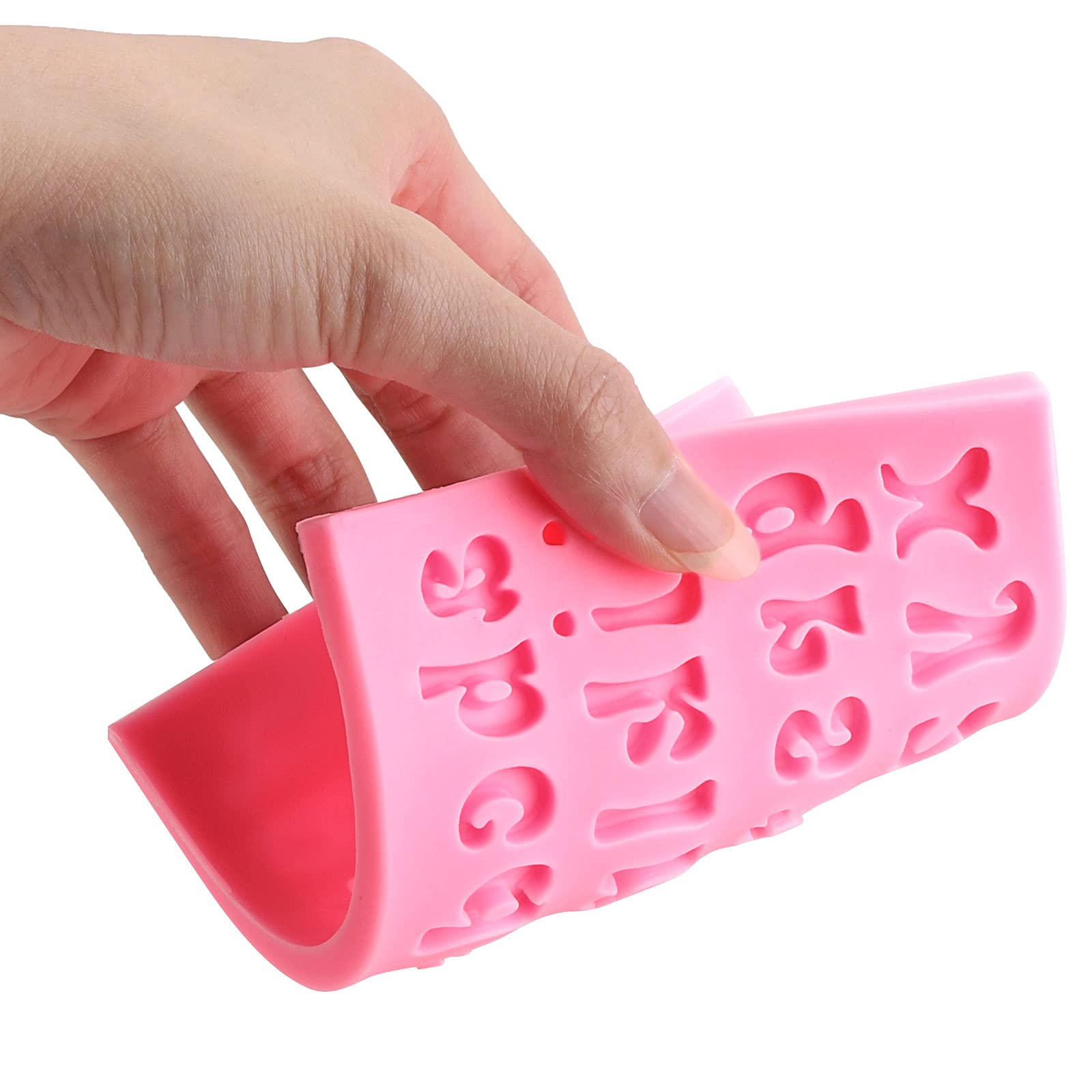5 Pieces Small Letters Molds And Numbers Silicone Molds,0-9 Numbers, Uppercase And Lowercase Alphabet Baking Molds For Candy, Ch
